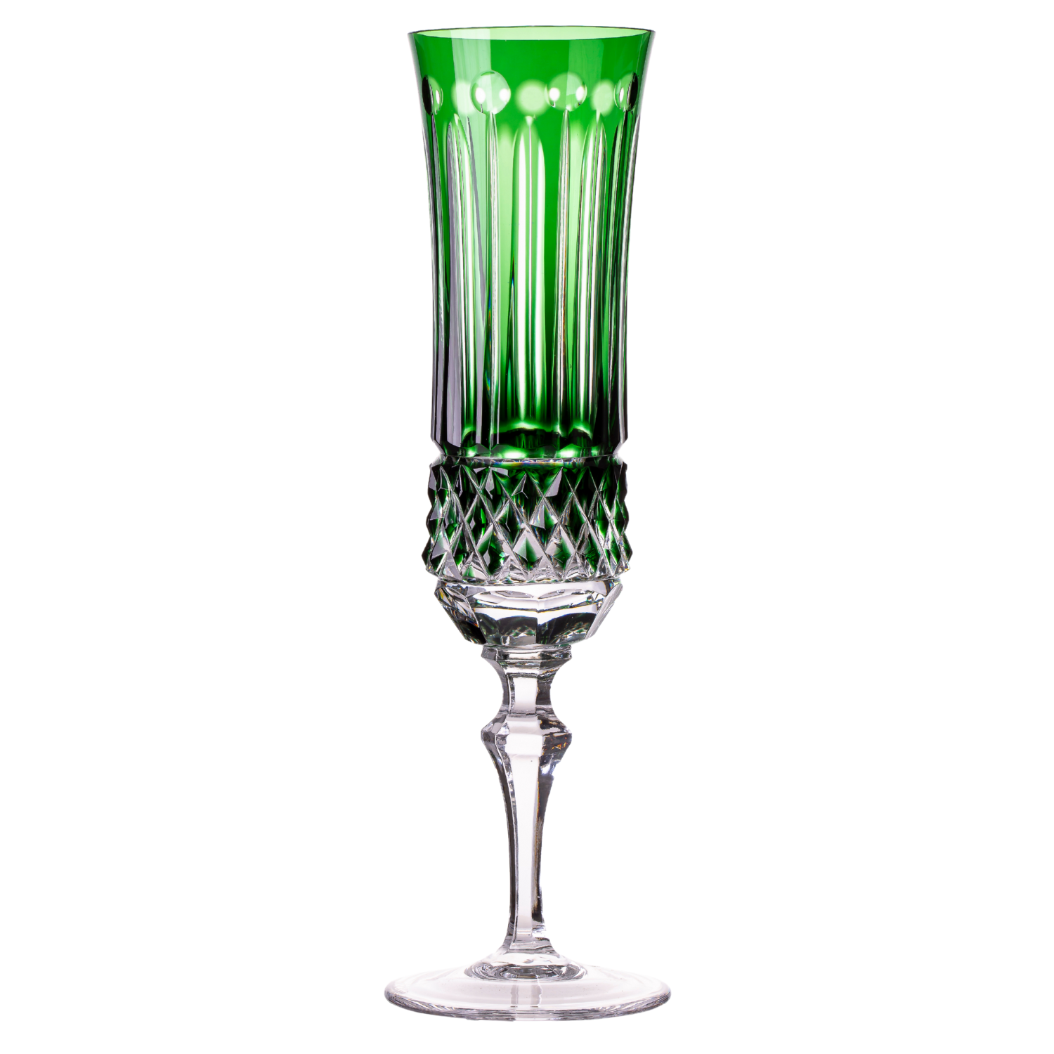 Taça de Cristal Flauta para Champagne Overlay Lapidado 69 Mozart Crystal By Frederico Strauss