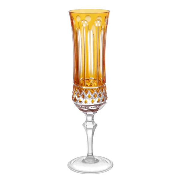 Taça de Cristal para Champagne Overlay Mozart Crystal By Frederico Strauss - 360ml - Flauta 69