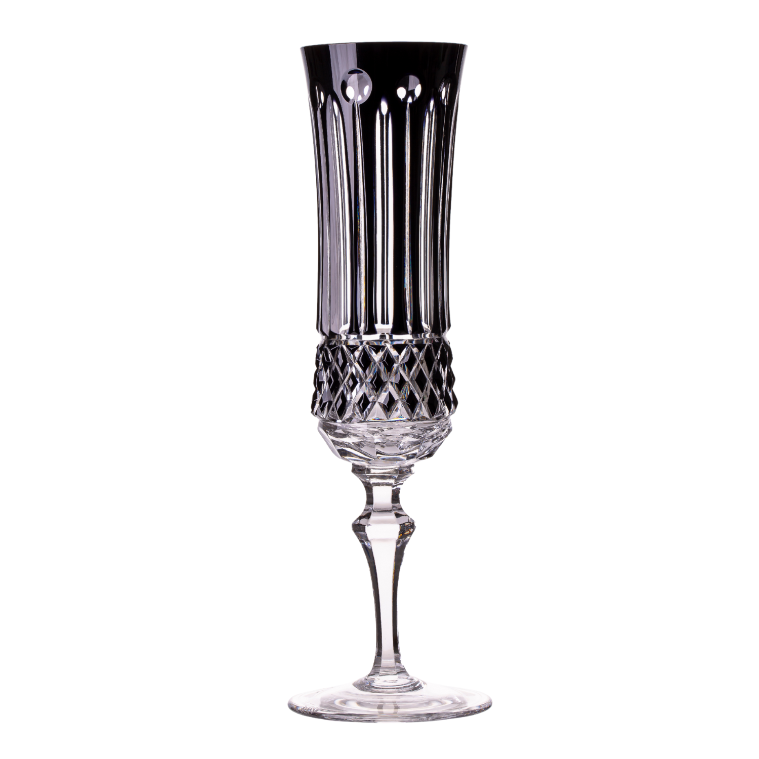 Taça de Cristal Flauta para Champagne Overlay Lapidado 69 Mozart Crystal By Frederico Strauss