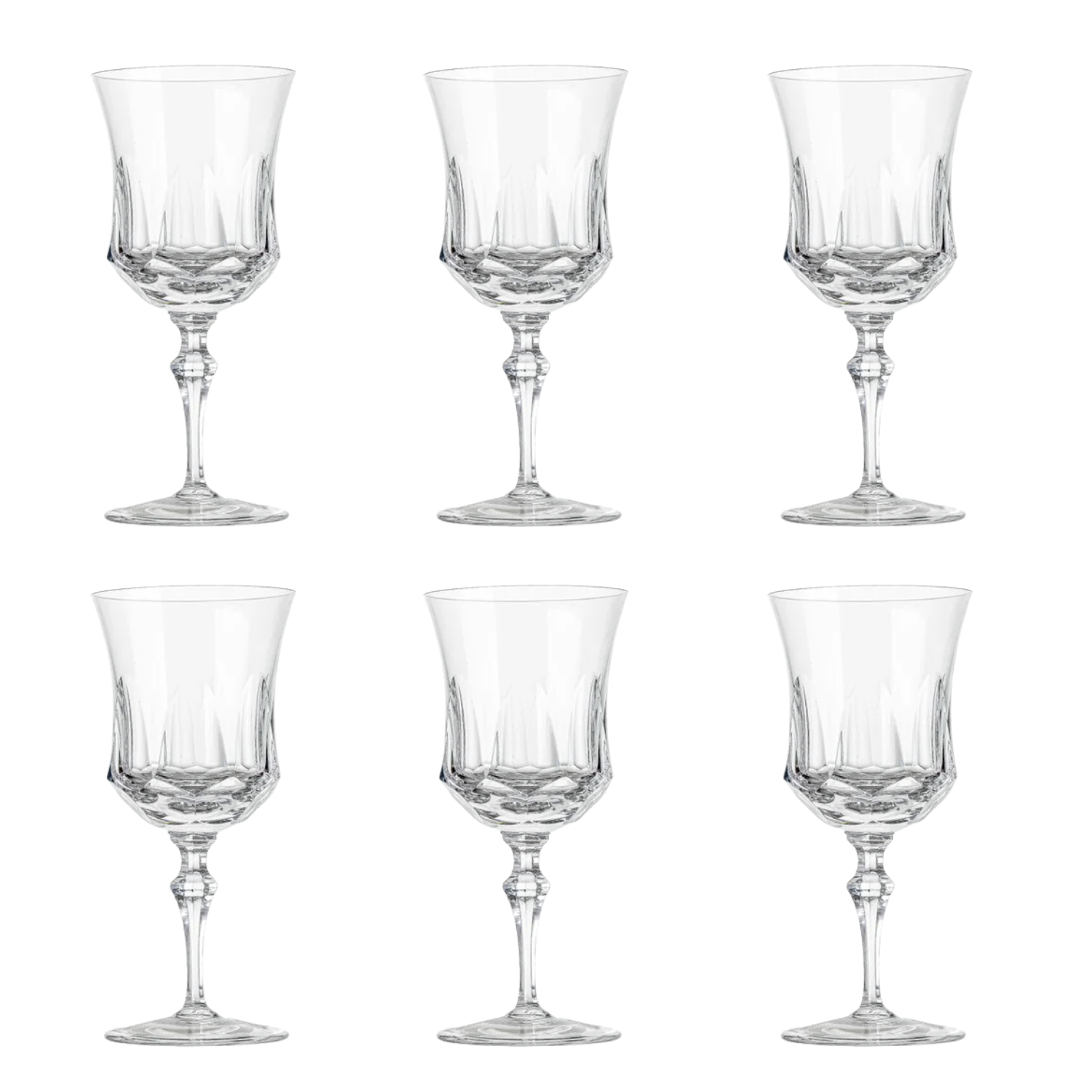 Jogo de 6 Taças de Cristal para Vinho Branco Mozart Crystal By Frederico Strauss - 270ml - Flauta 55