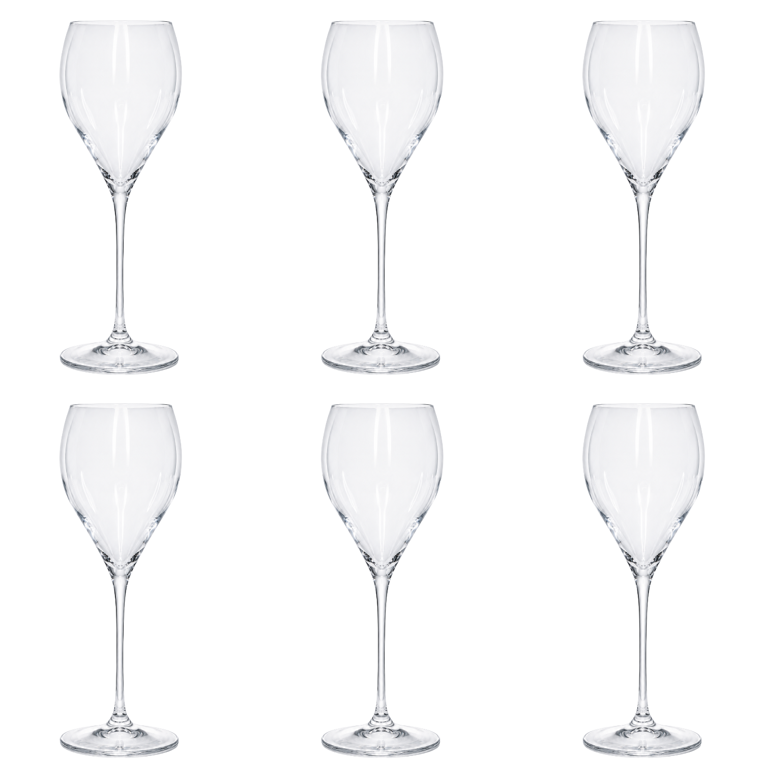 Jogo de 6 Taças de Cristal Flores da Cunha para Espumante Mozart Crystal By Frederico Strauss - 375ml - Concerto
