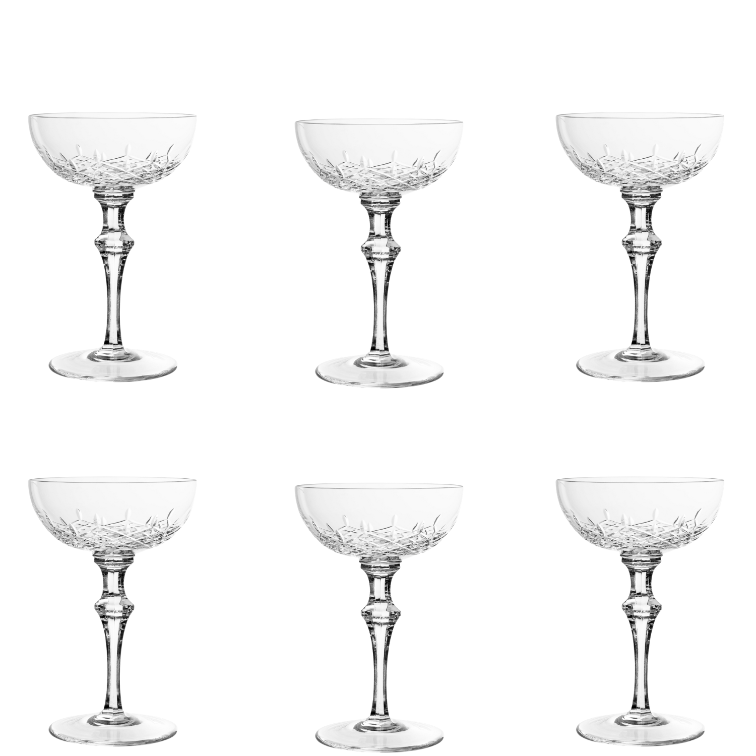 Jogo de 6 Taças de Cristal Brut Imperial Coupé Mozart Crystal By Frederico Strauss - Concerto