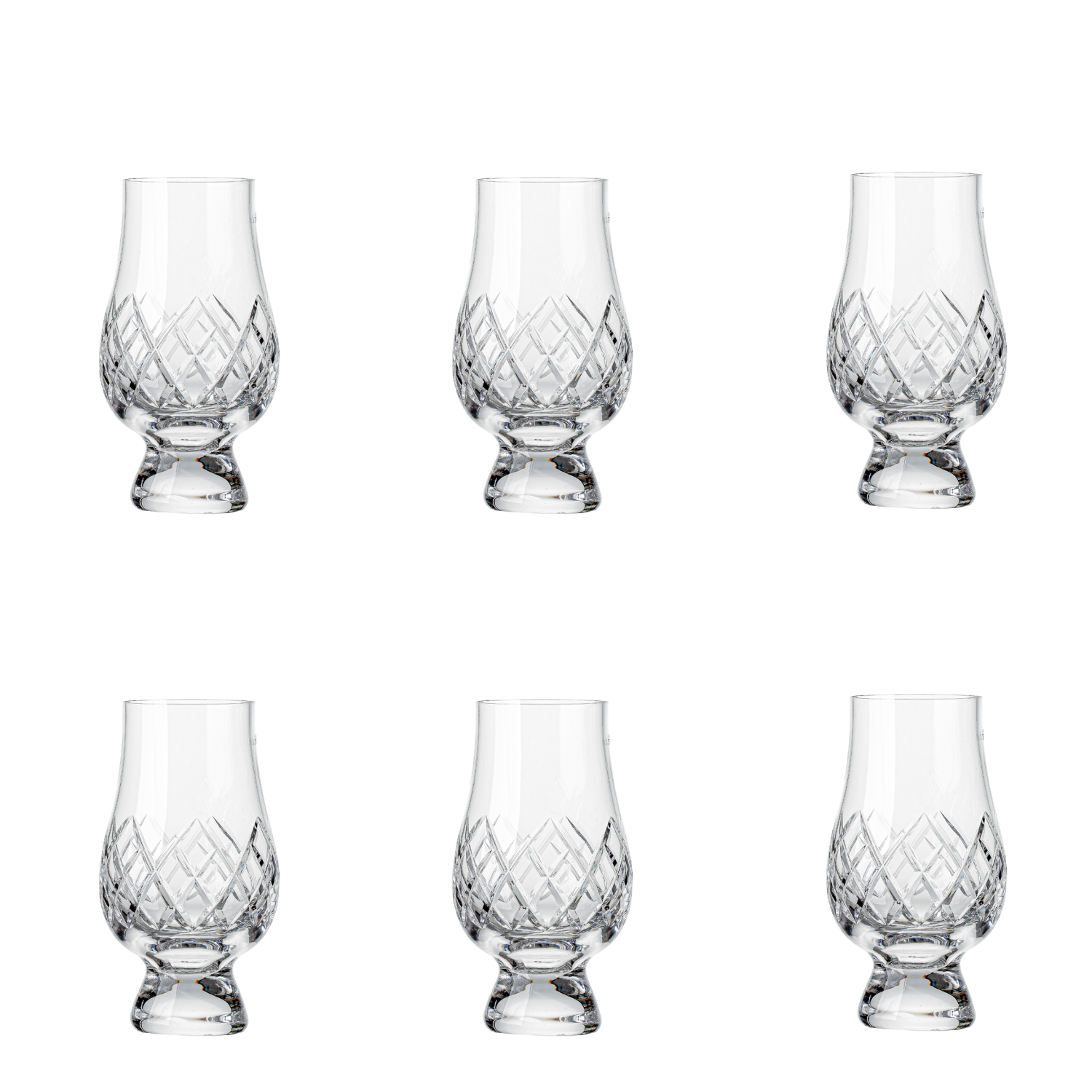 Jogo de 6 Copos de Cristal Lapidado para Whisky Médio Mozart Crystal By Frederico Strauss - 300ml - Concerto