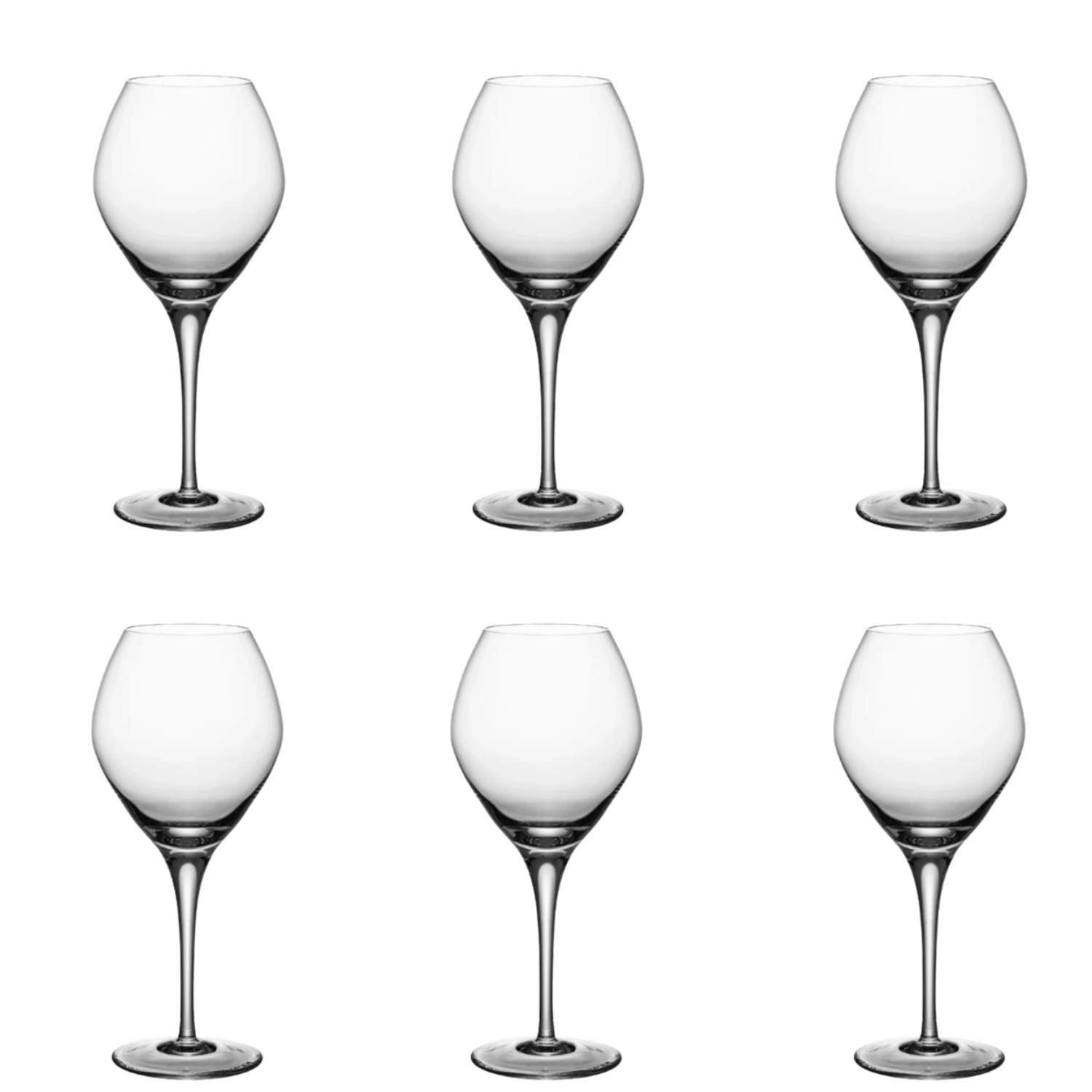 Jogo de 6 Taças de Cristal Sauternes para Vinho Branco Mozart Crystal By Frederico Strauss - 353ml - Sinfonia
