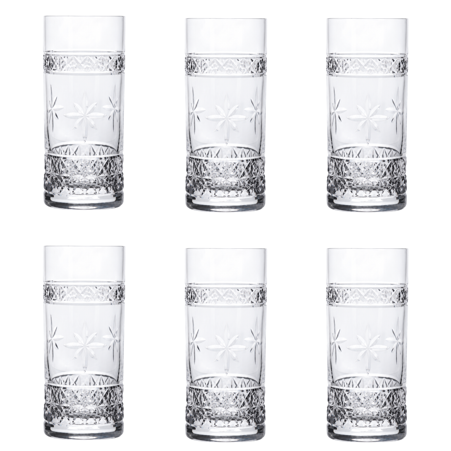 Jogo de 6 Copos de Cristal Double Cuba Libre Mozart Crystal By Frederico Strauss - 480ml - Country Club 91