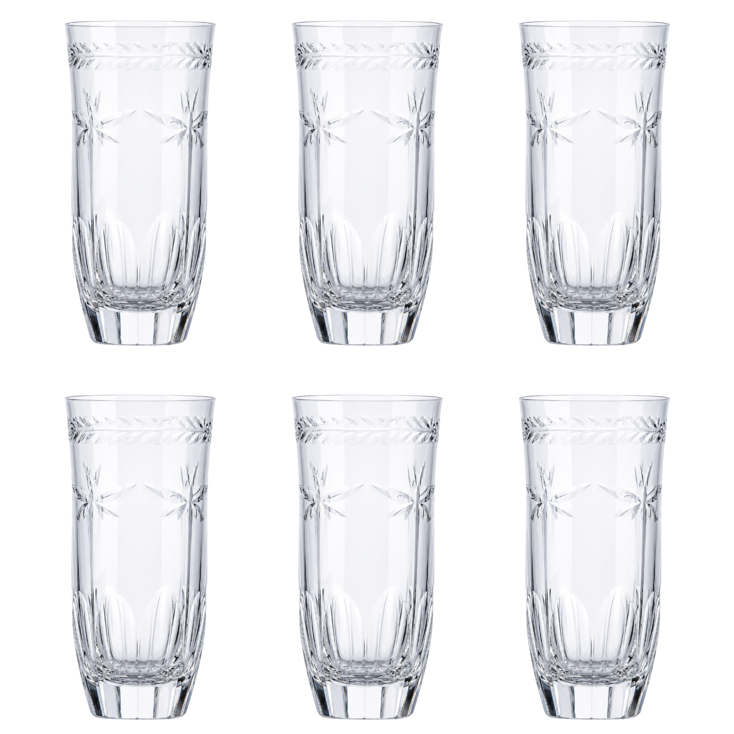 Jogo com 6 Copos de Cristal para Long Drink Mozart Crystal By Frederico Strauss - 410ml - Sonata 87