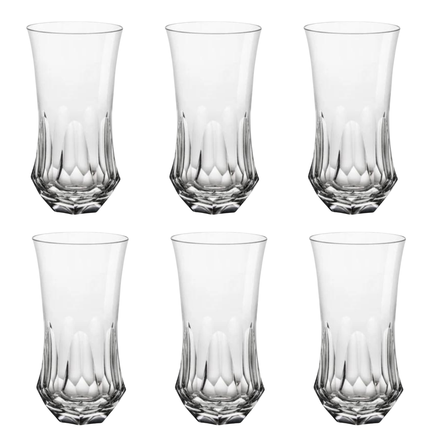 Jogo de 6 Copos de Cristal para Long Drink Mozart Crystal By Frederico Strauss - 450ml - Flauta 55