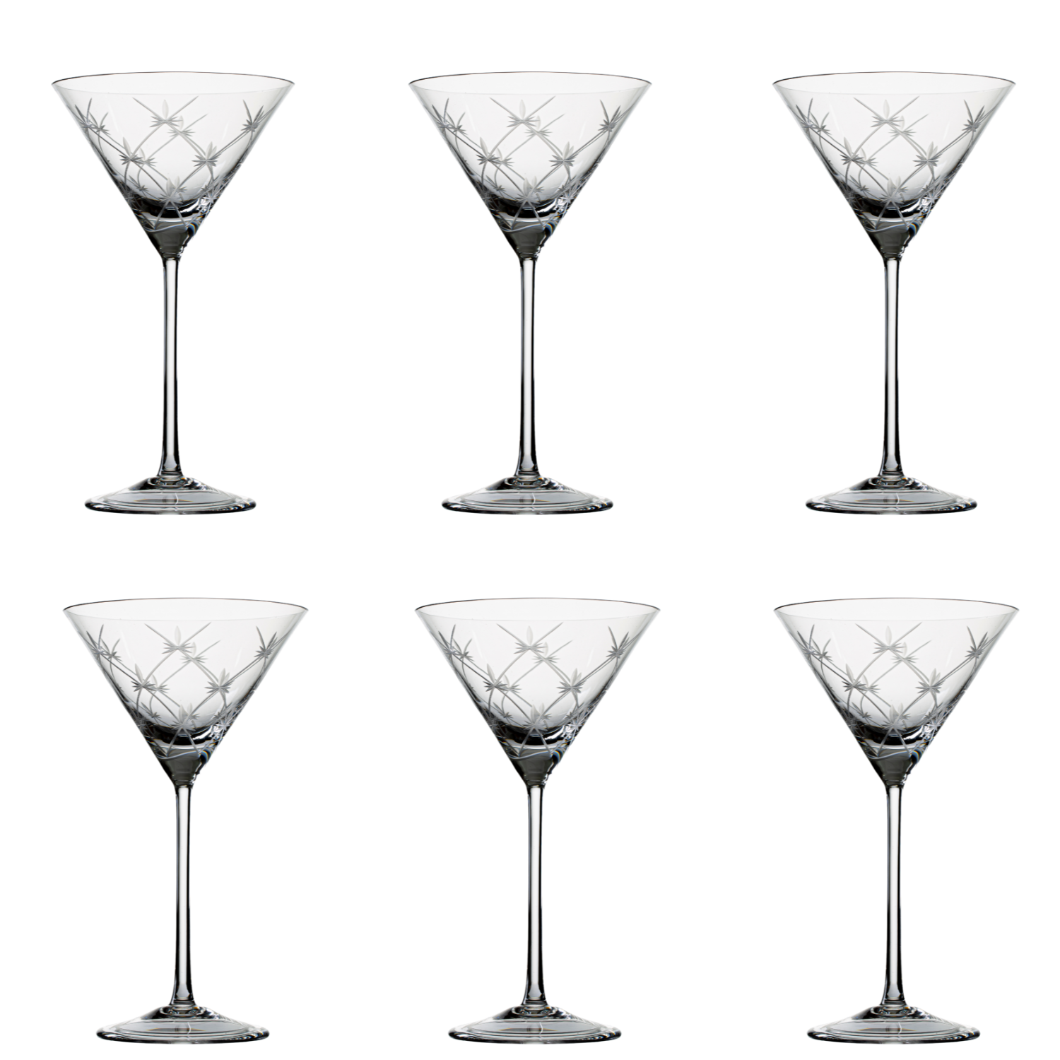 Jogo de 6 Taças de Cristal para Dry Martini Mozart Crystal By Frederico Strauss - 190ml - Sinfonia 19
