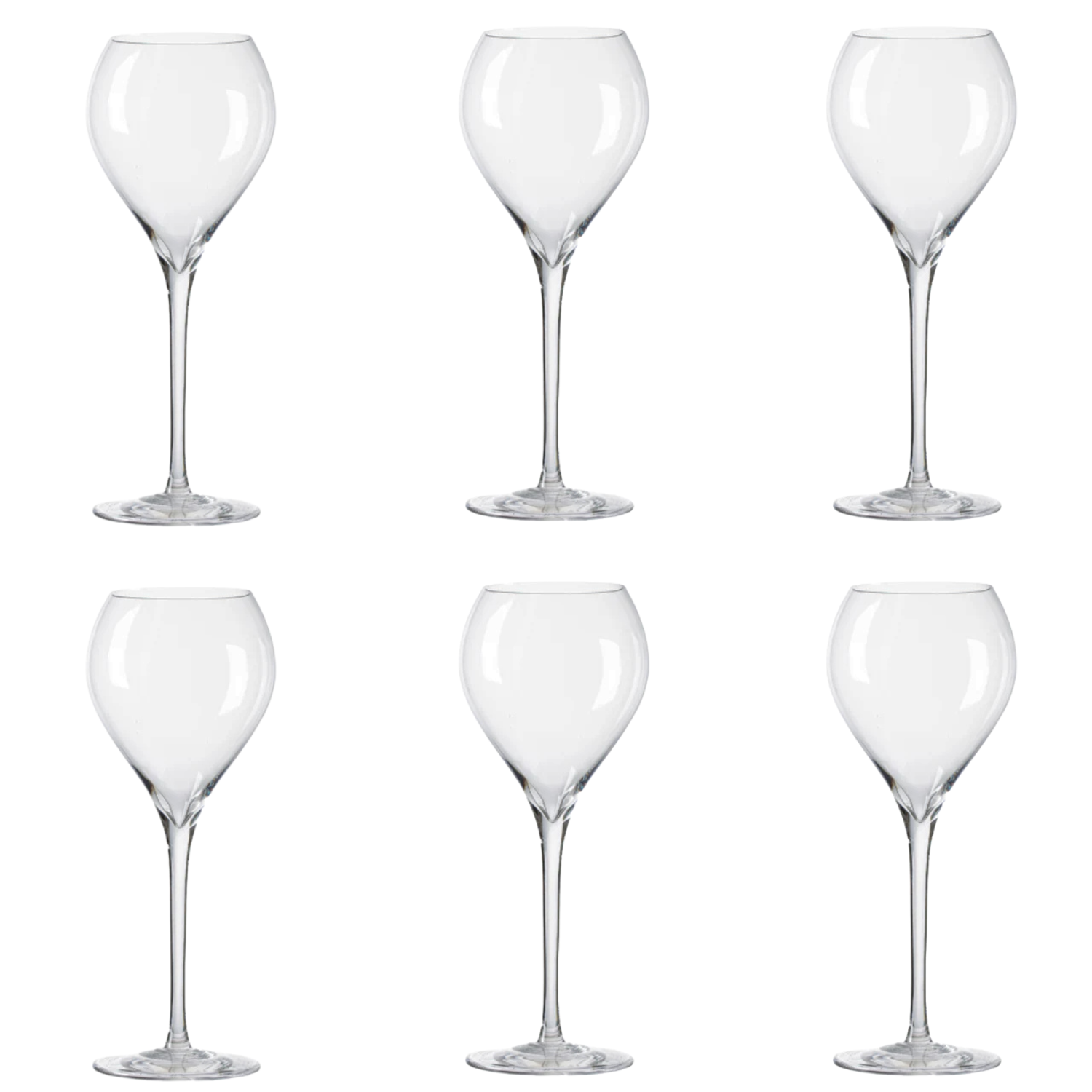 Jogo de 6 Taças de Cristal Blumenau para Champagne Mozart Crystal By Frederico Strauss - 320ml - Sinfonia
