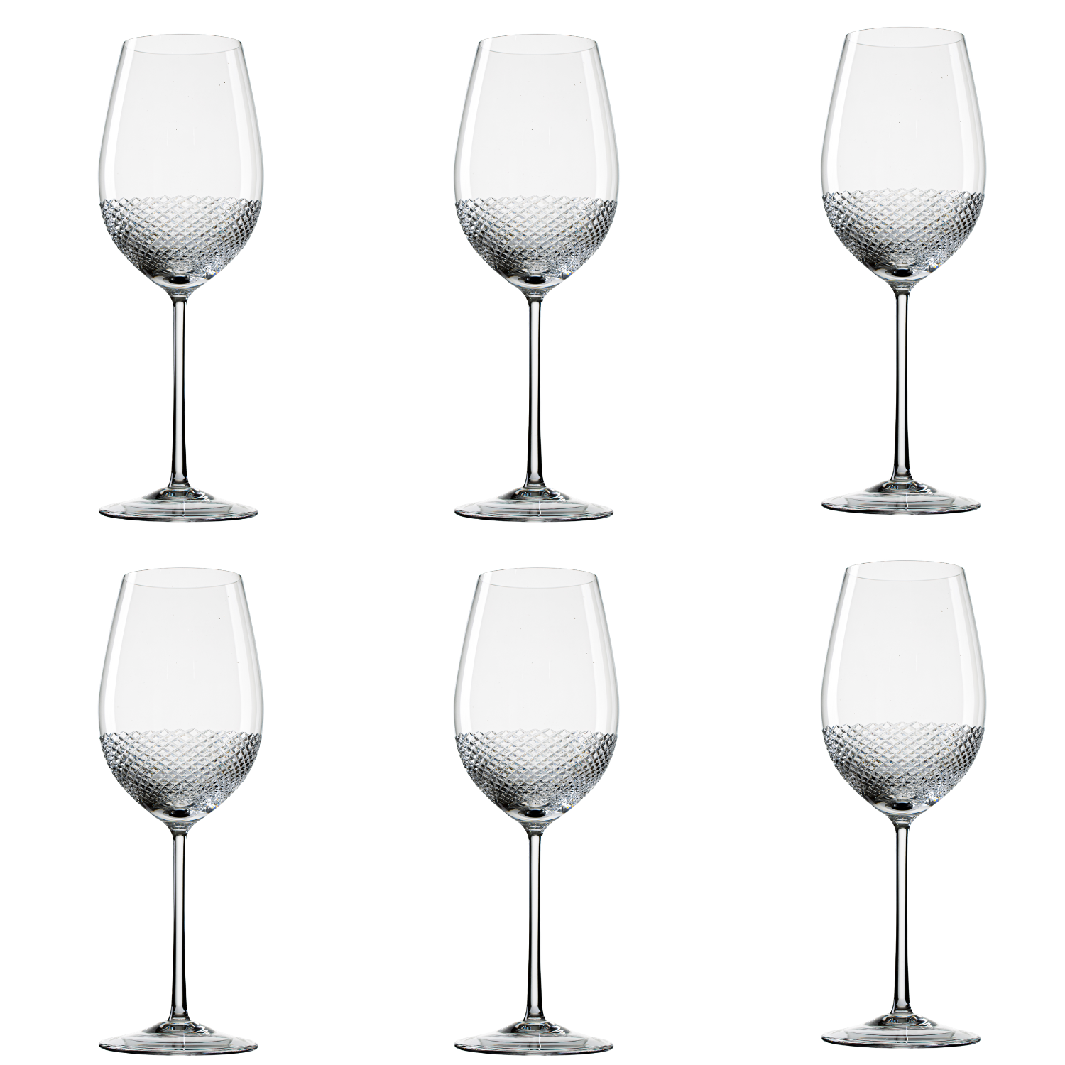 Jogo de 6 Taças de Cristal para Vinho Bordeaux Grand Cru Lapidado Mozart Crystal By Frederico Strauss - 690ml - Sinfonia