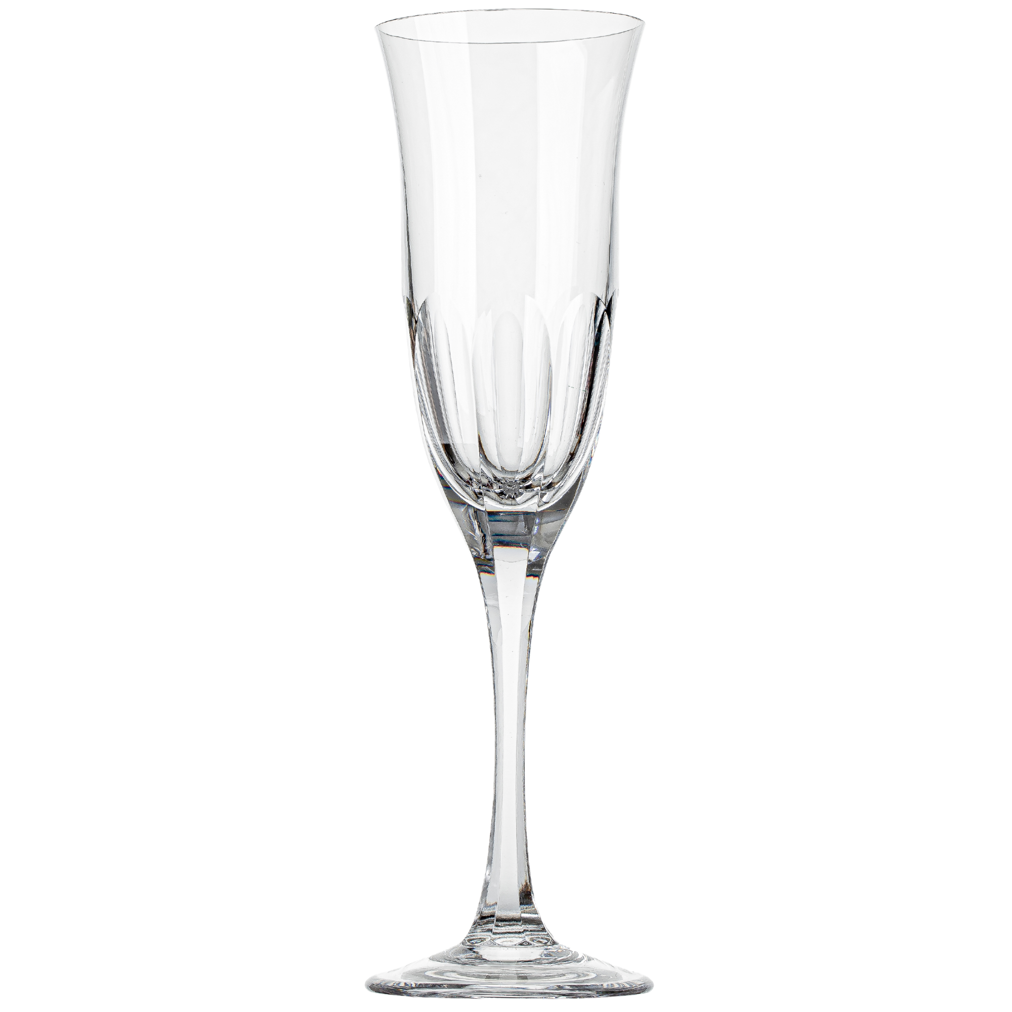 Jogo de 6 Taças de Cristal Sonata para Champagne Mozart Crystal By Frederico Strauss Lapidado 45