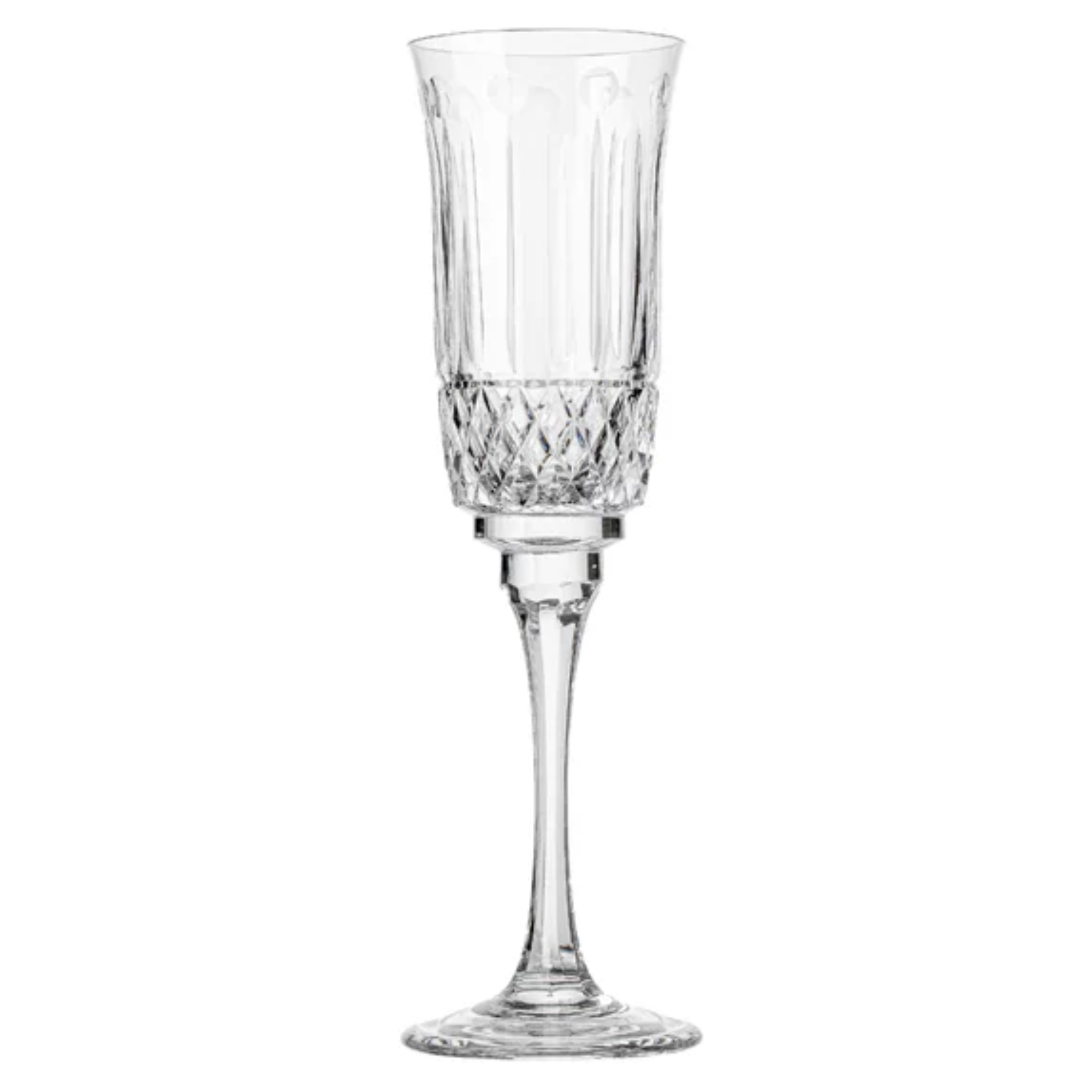Jogo de 6 Taças de Cristal Sonata para Champagne Lapidado 69 Mozart Crystal By Frederico Strauss