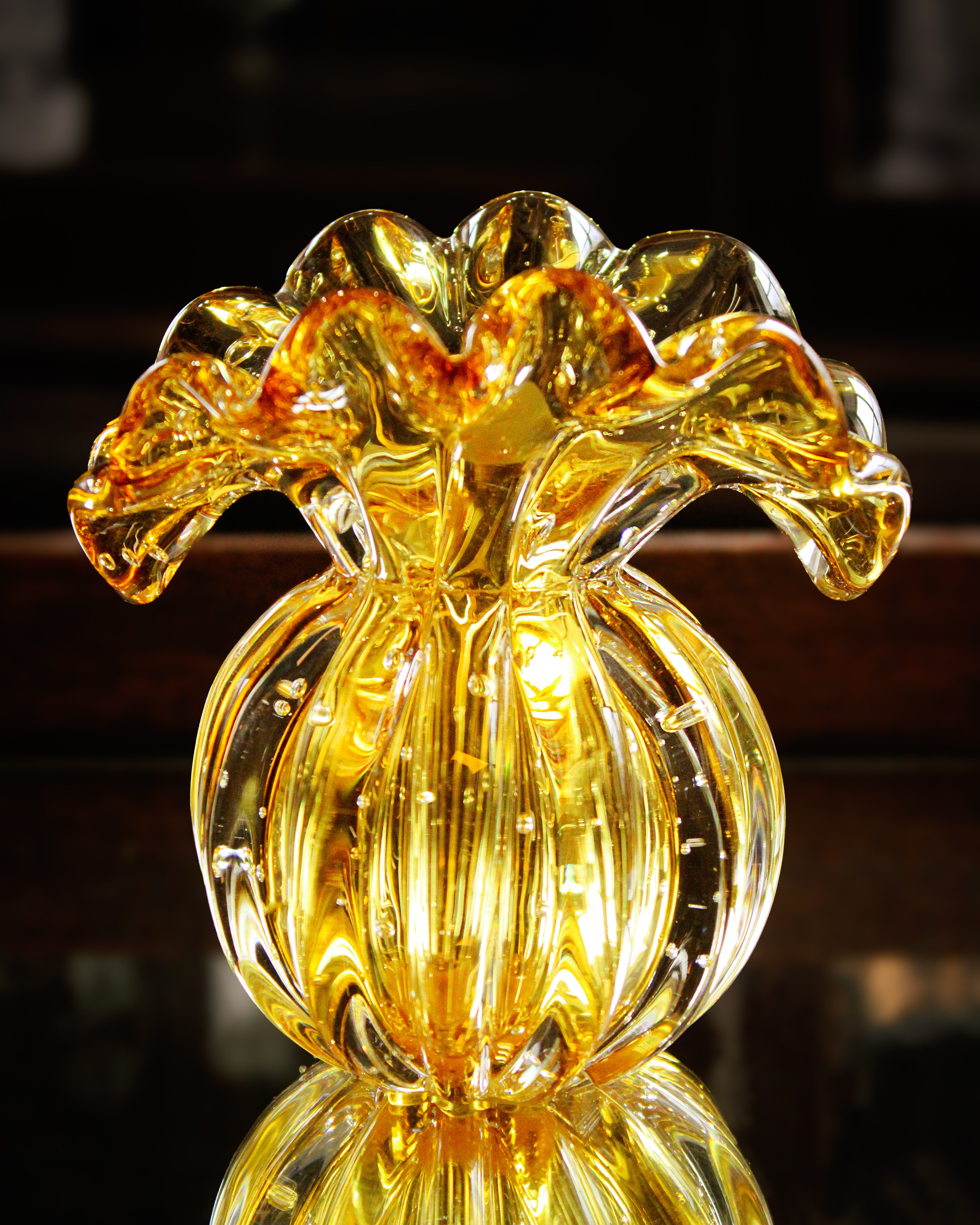 Vaso em Murano Firenze Âmbar