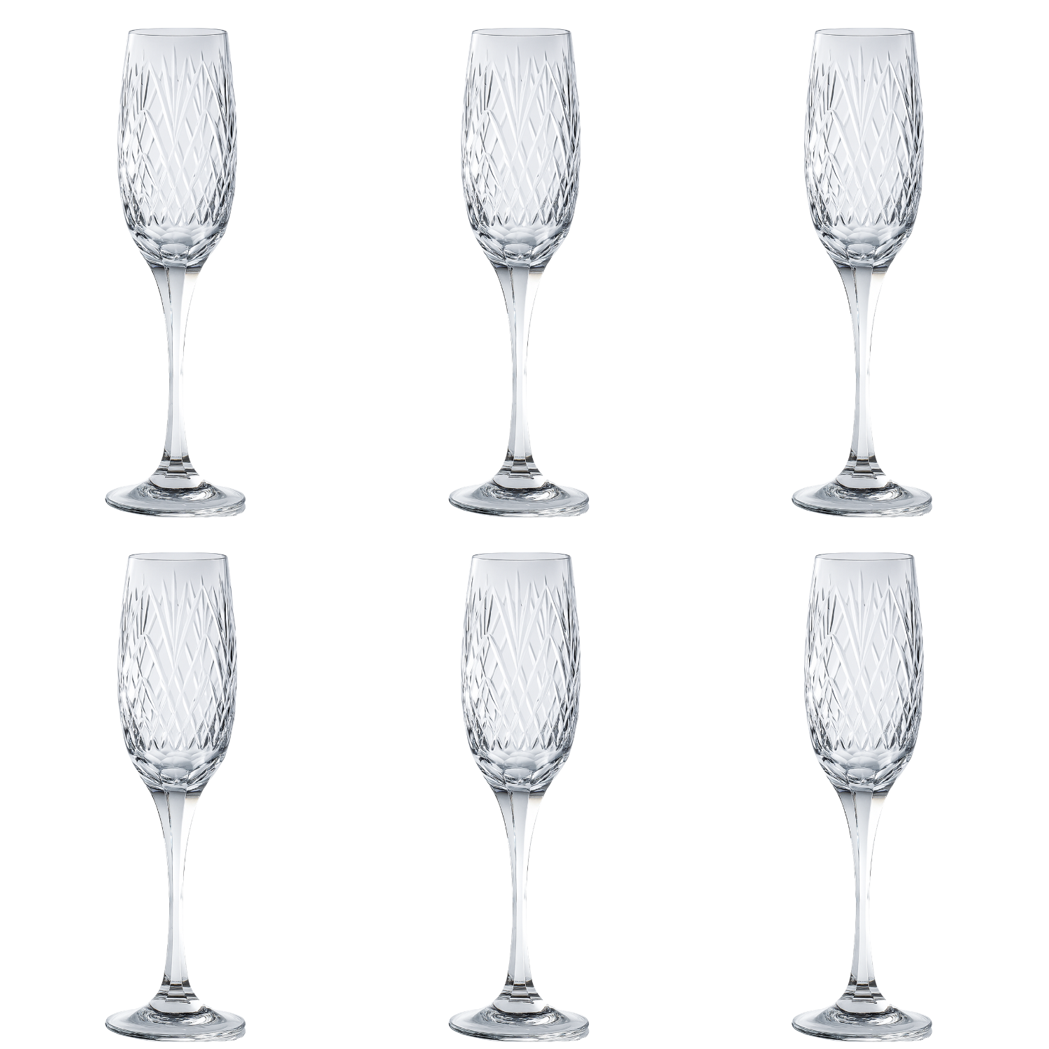 Jogo de 6 Taças de Cristal para Champagne Mozart Crystal By Frederico Strauss - 180ml - Giovanni 46