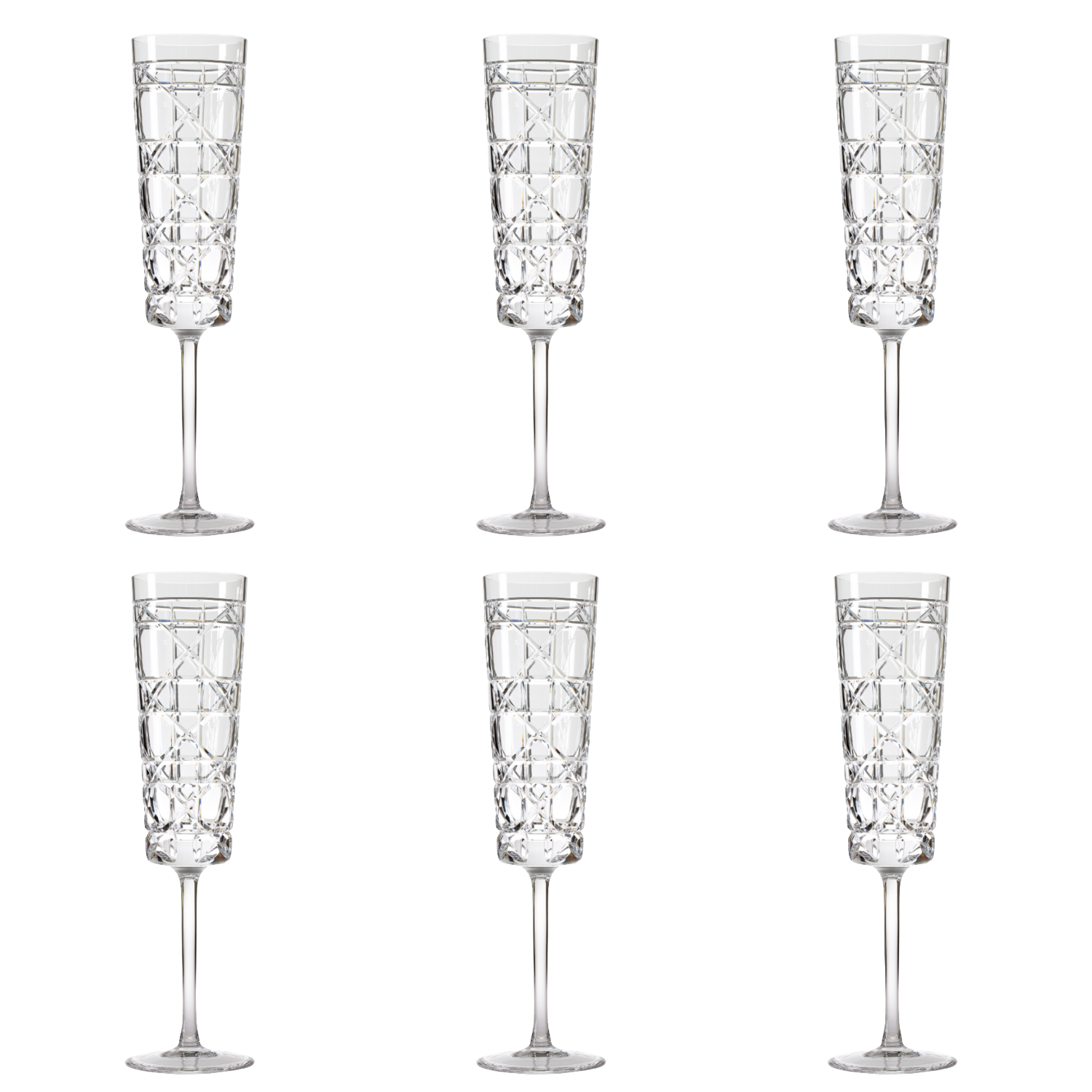 Jogo de 6 Taças de Cristal para Champagne Mozart Crystal By Frederico Strauss - 230ml - Casa de Bragança 95