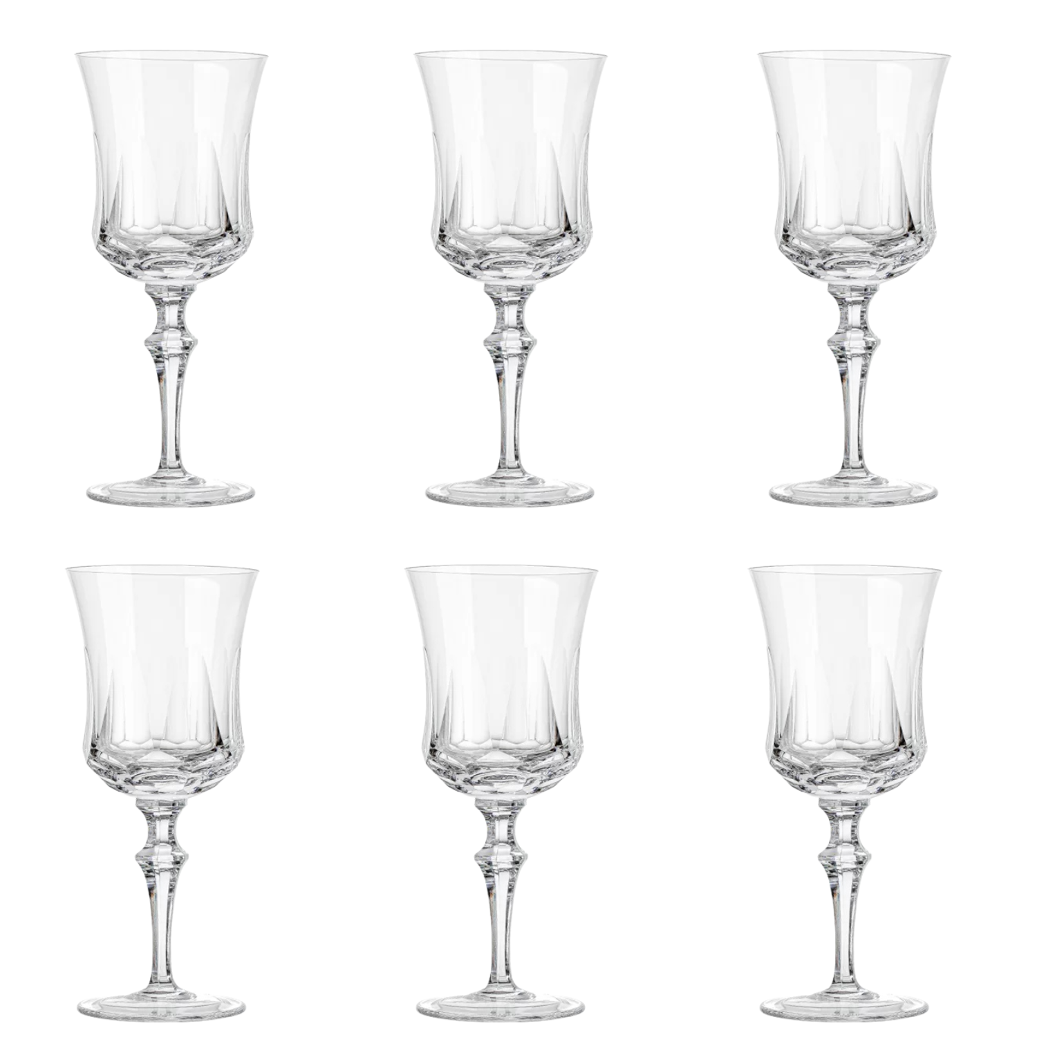 Jogo de 6 Taças de Cristal para Água Mozart Crystal By Frederico Strauss - 360ml - Flauta