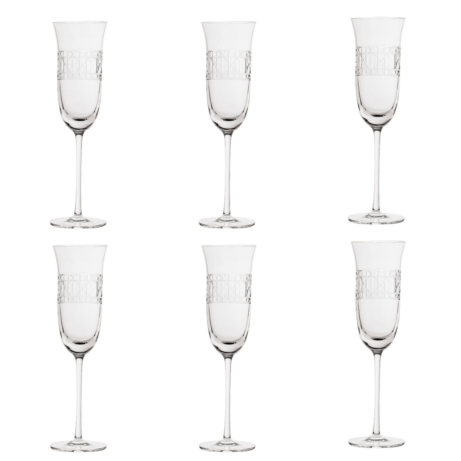Jogo de 6 Taças de Cristal para Champagne Mozart Crystal By Frederico Strauss - 190ml - Florianópolis 95