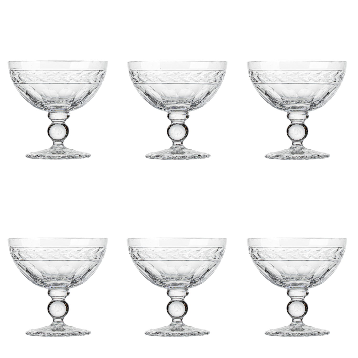 Jogo de 6 Taças de Cristal para Sobremesa Mozart Crystal By Frederico Strauss - 350ml - Laranjeiras