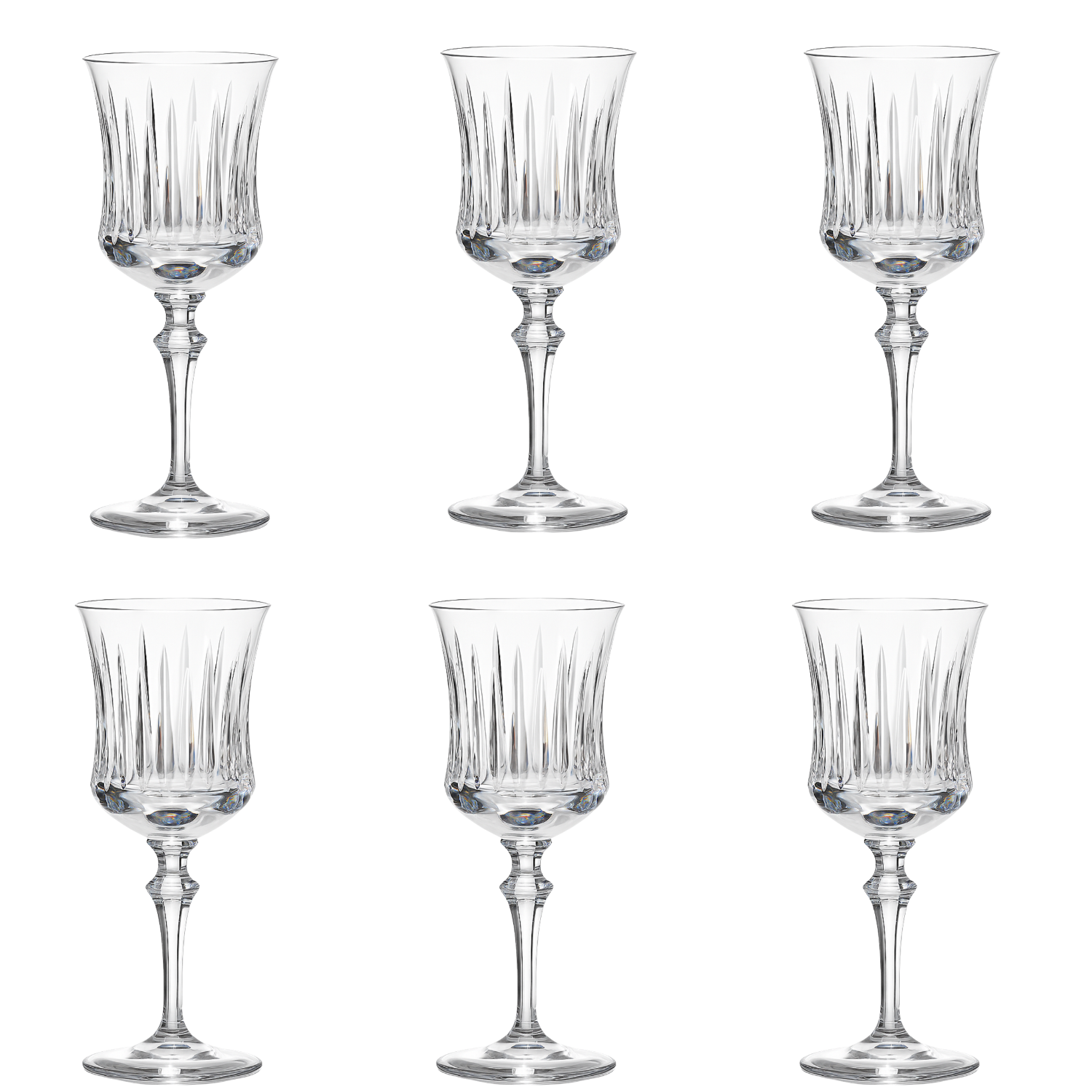 Jogo de 6 Taças de Cristal Vivaldi para Água Mozart Crystal By Frederico Strauss - 360ml - Flauta