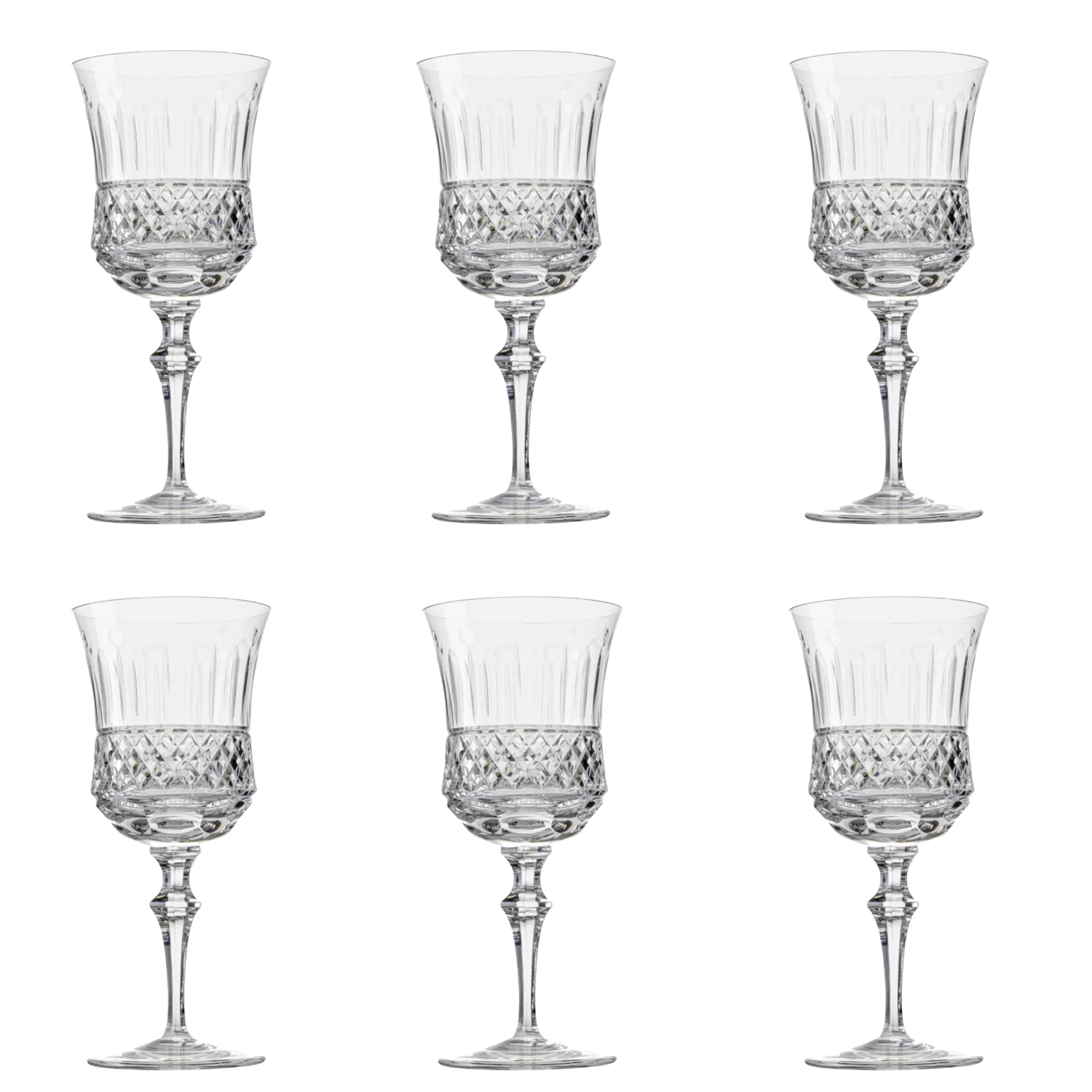 Jogo de 6 Taças de Cristal para Água Mozart Crystal By Frederico Strauss - 360ml - Flauta 69