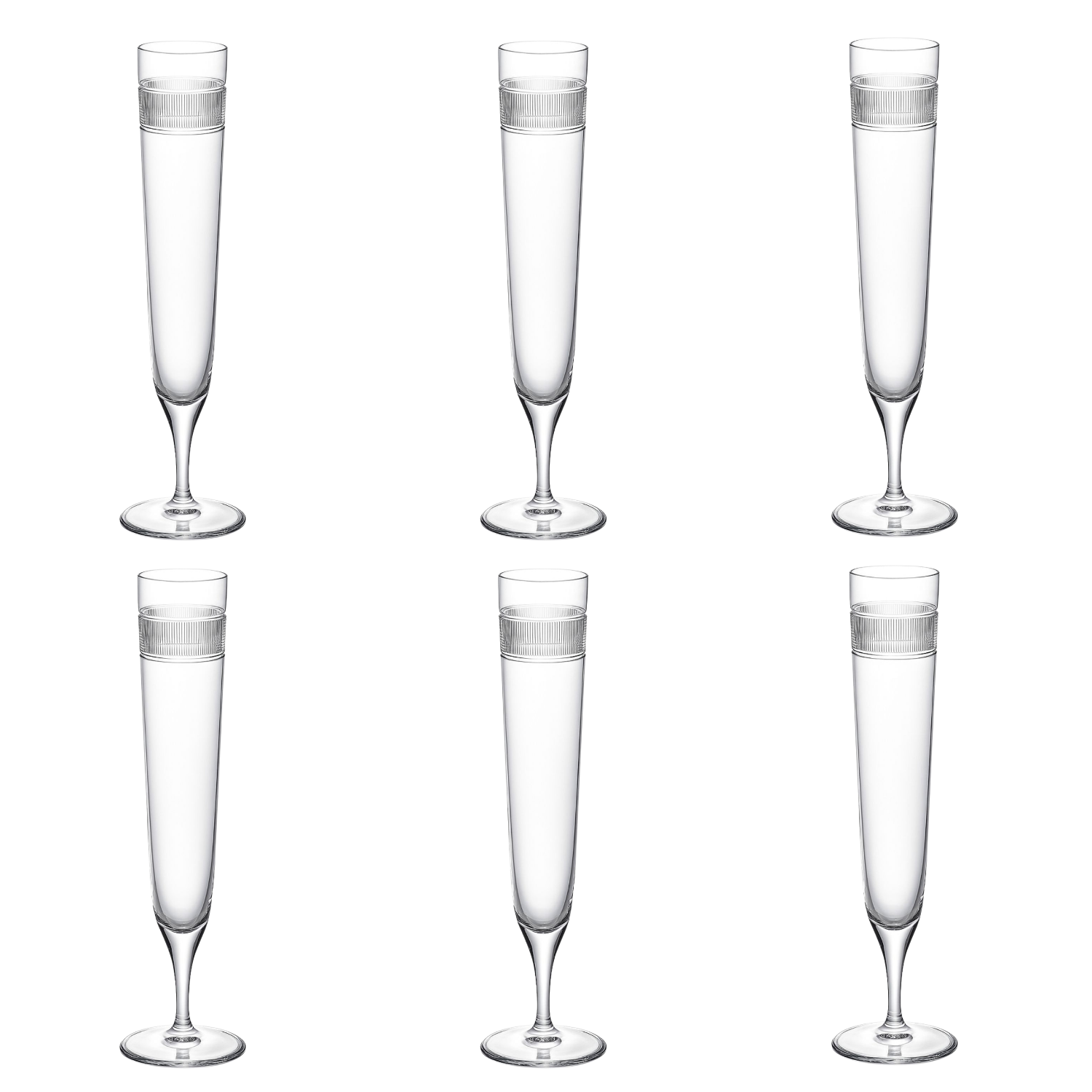 Jogo de 6 Taças de Cristal para Champagne Mozart Crystal By Frederico Strauss - 200ml - Country Club 07