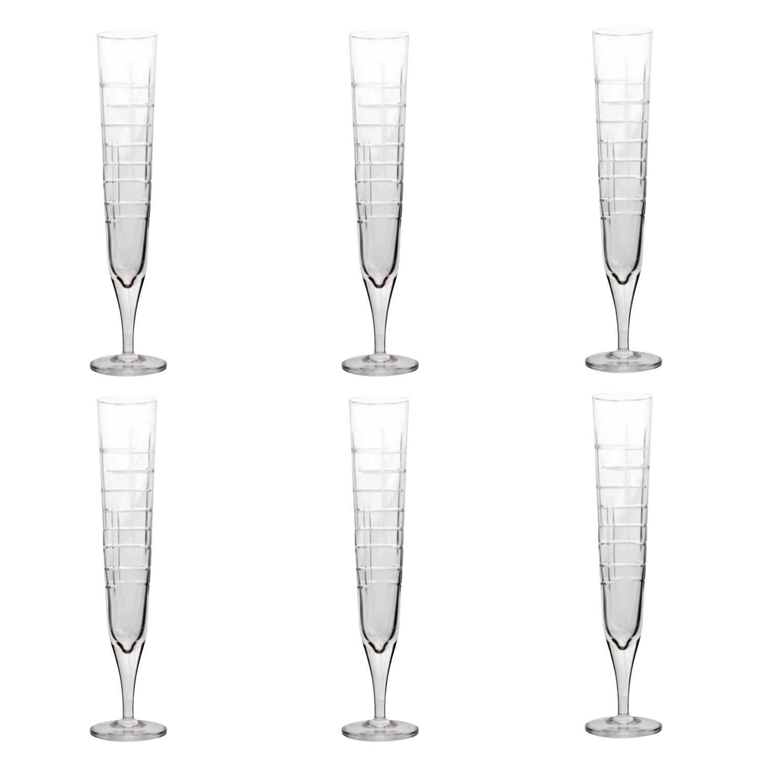 Jogo de 6 Taças de Cristal para Champagne Mozart Crystal By Frederico Strauss - 200ml - Country Club 30
