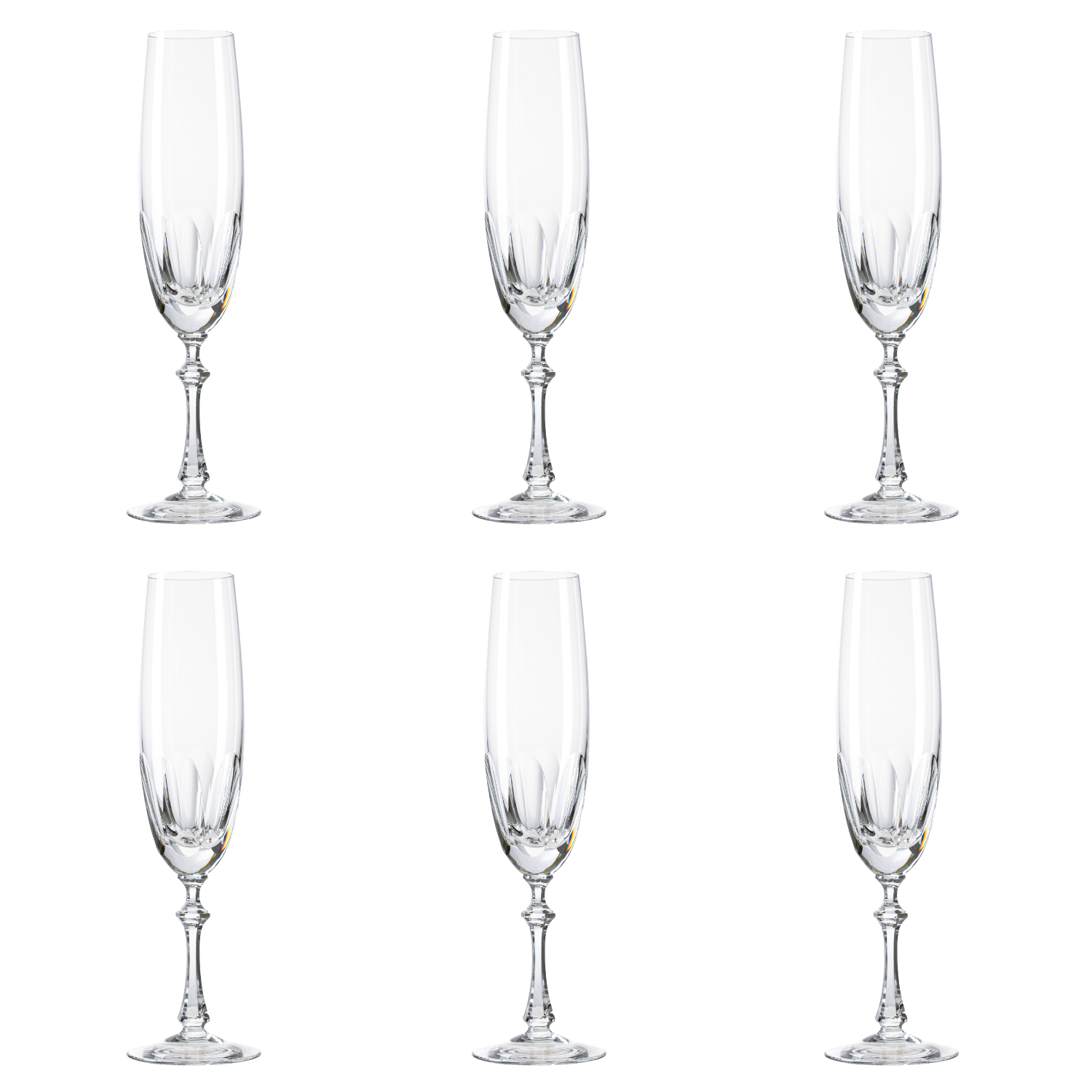Jogo de 6 Taças de Cristal para Champagne Mozart Crystal By Frederico Strauss - 200ml - Réquiem 65