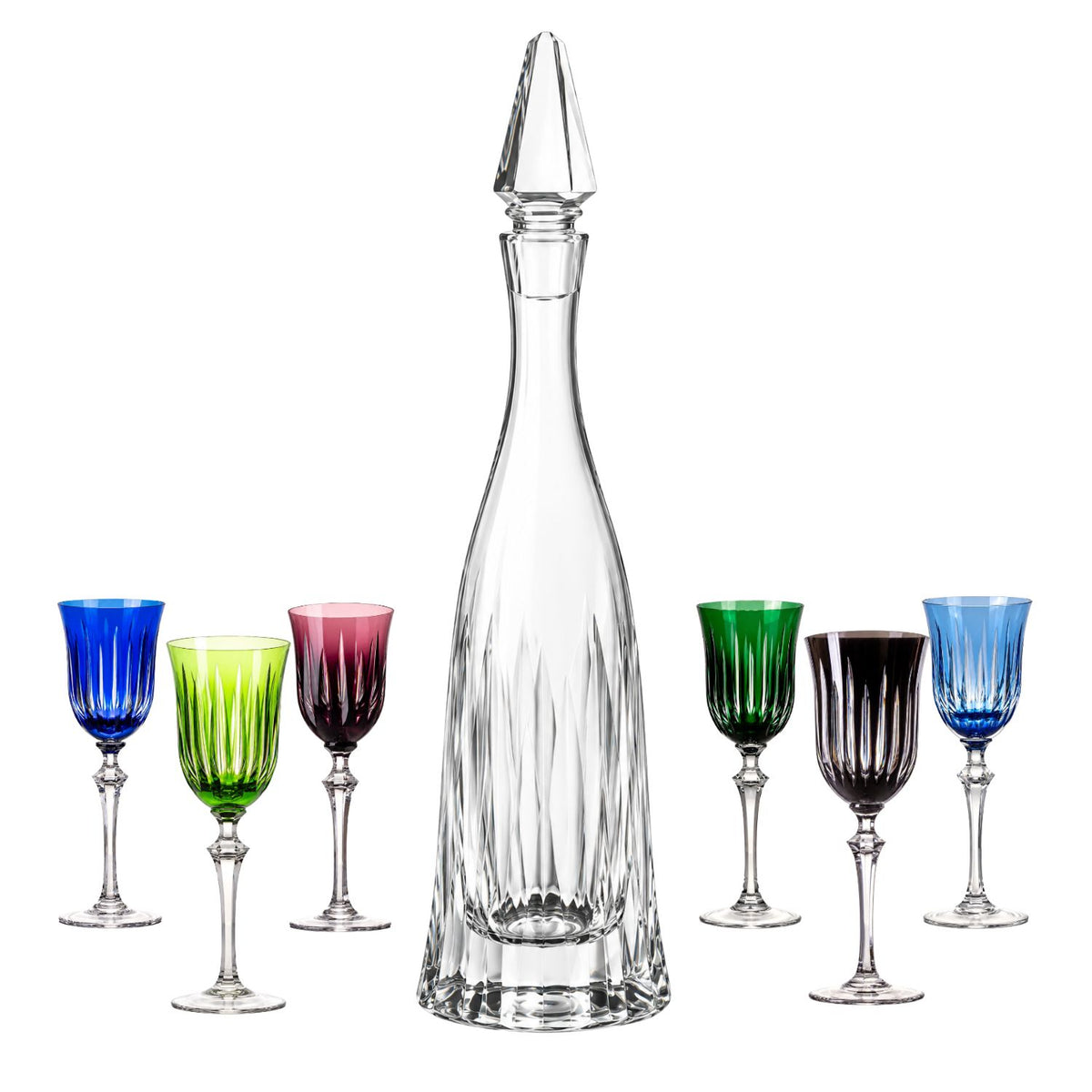 Conjunto Licoreira de Cristal e 6 Taças para Licor Cores Sortidas Mozart Crystal Basic By Frederico Strauss