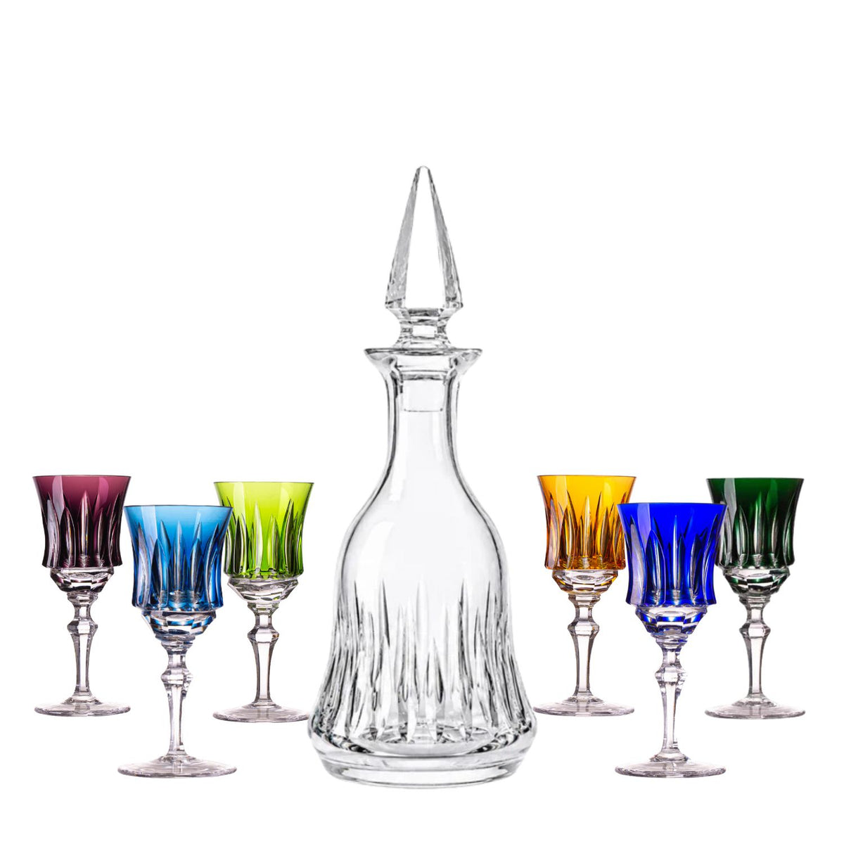 Conjunto Licoreira de Cristal e 6 Taças para Licor Cores Sortidas Mozart Crystal Basic By Frederico Strauss