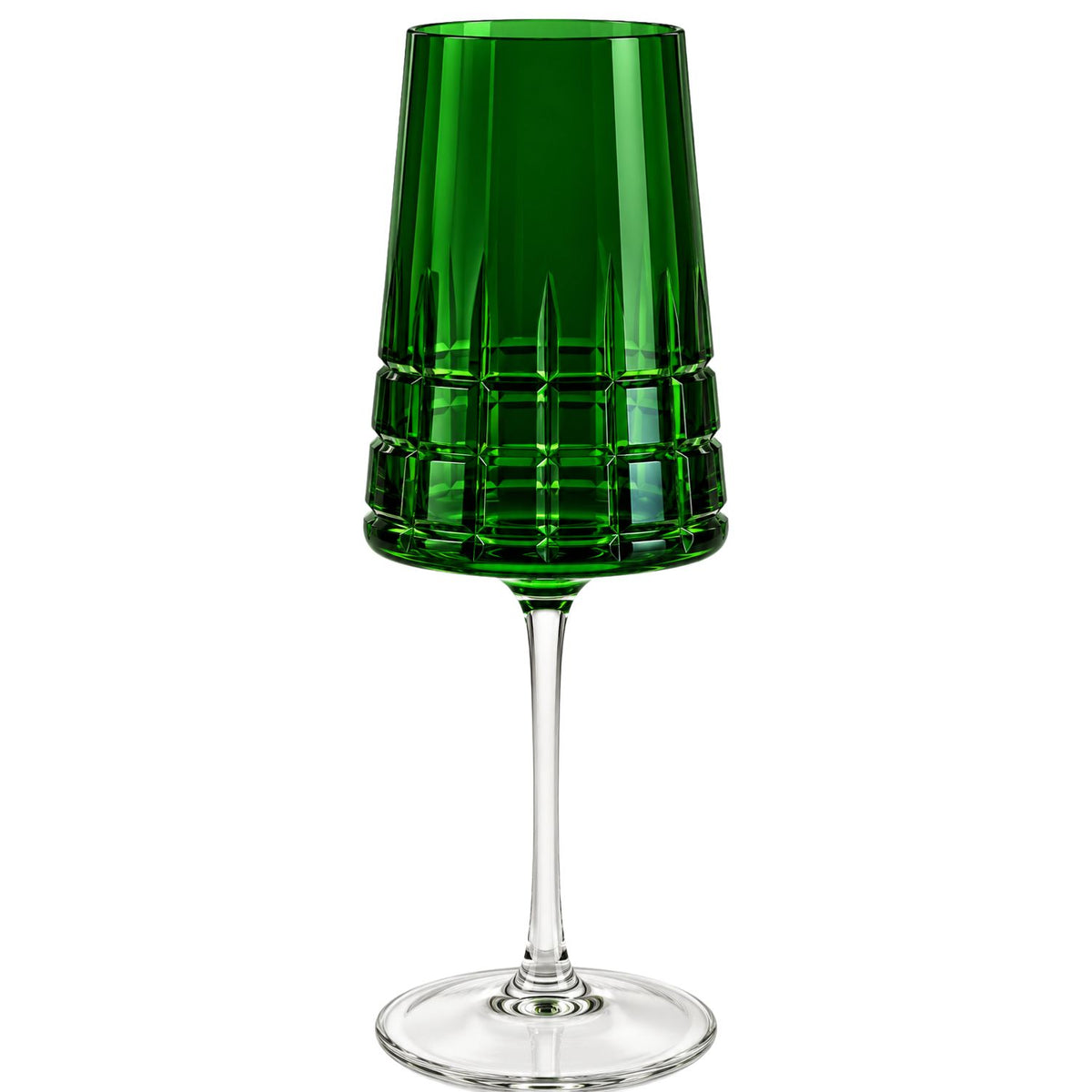 Taça de Cristal Amaité Deluxe Bojo Colorido Verde Escuro para Água Mozart Crystal By Frederico Strauss