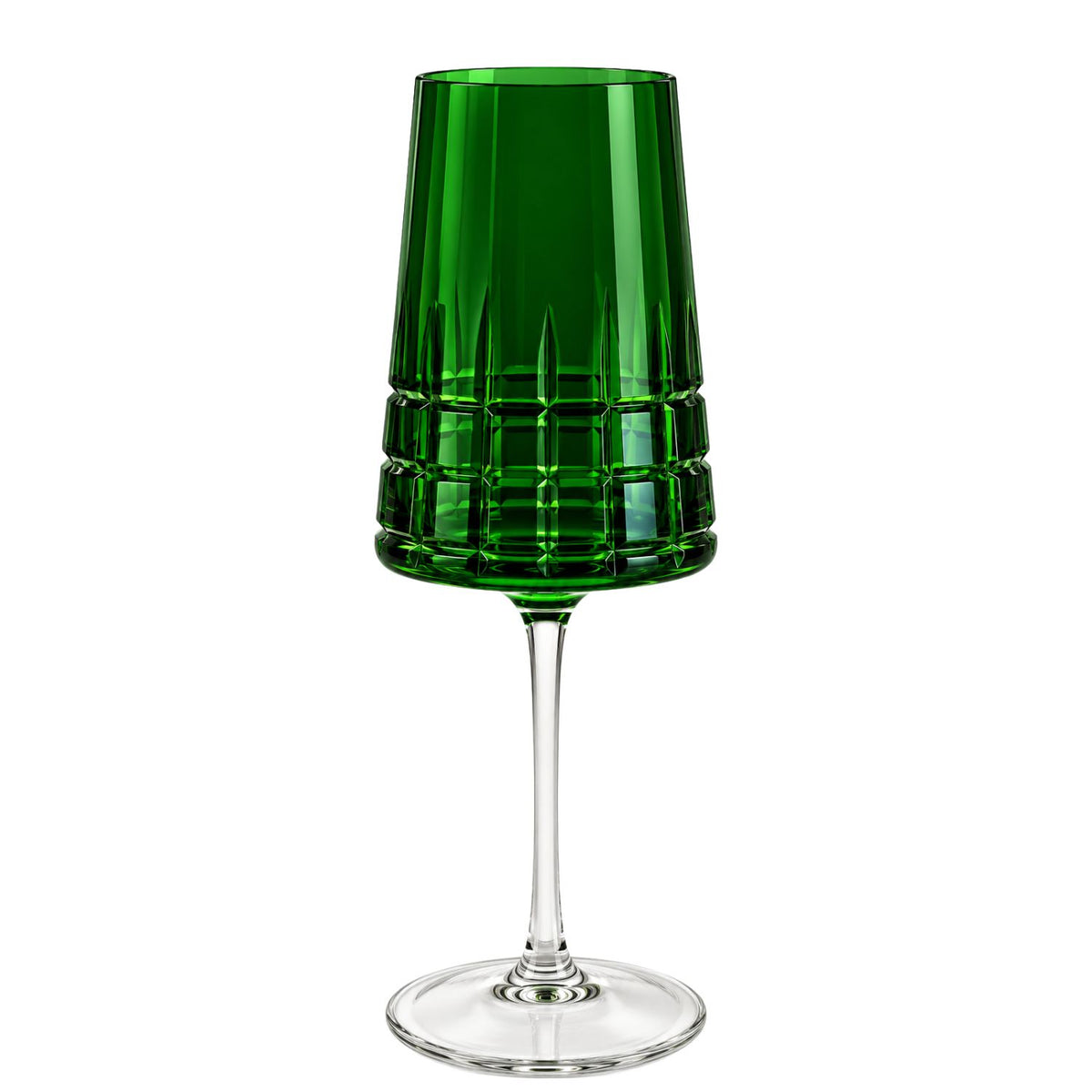 Taça de Cristal Amaité Deluxe Bojo Colorido Verde Escuro para Vinho Tinto Mozart Crystal By Frederico Strauss
