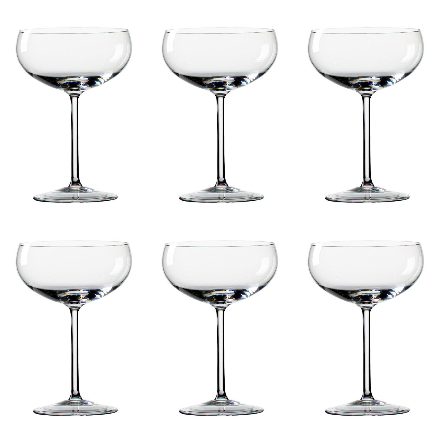 Jogo de 6 Taças de Cristal Coupé para Champagne Mozart Crystal By Frederico Strauss - 285ml - Sinfonia