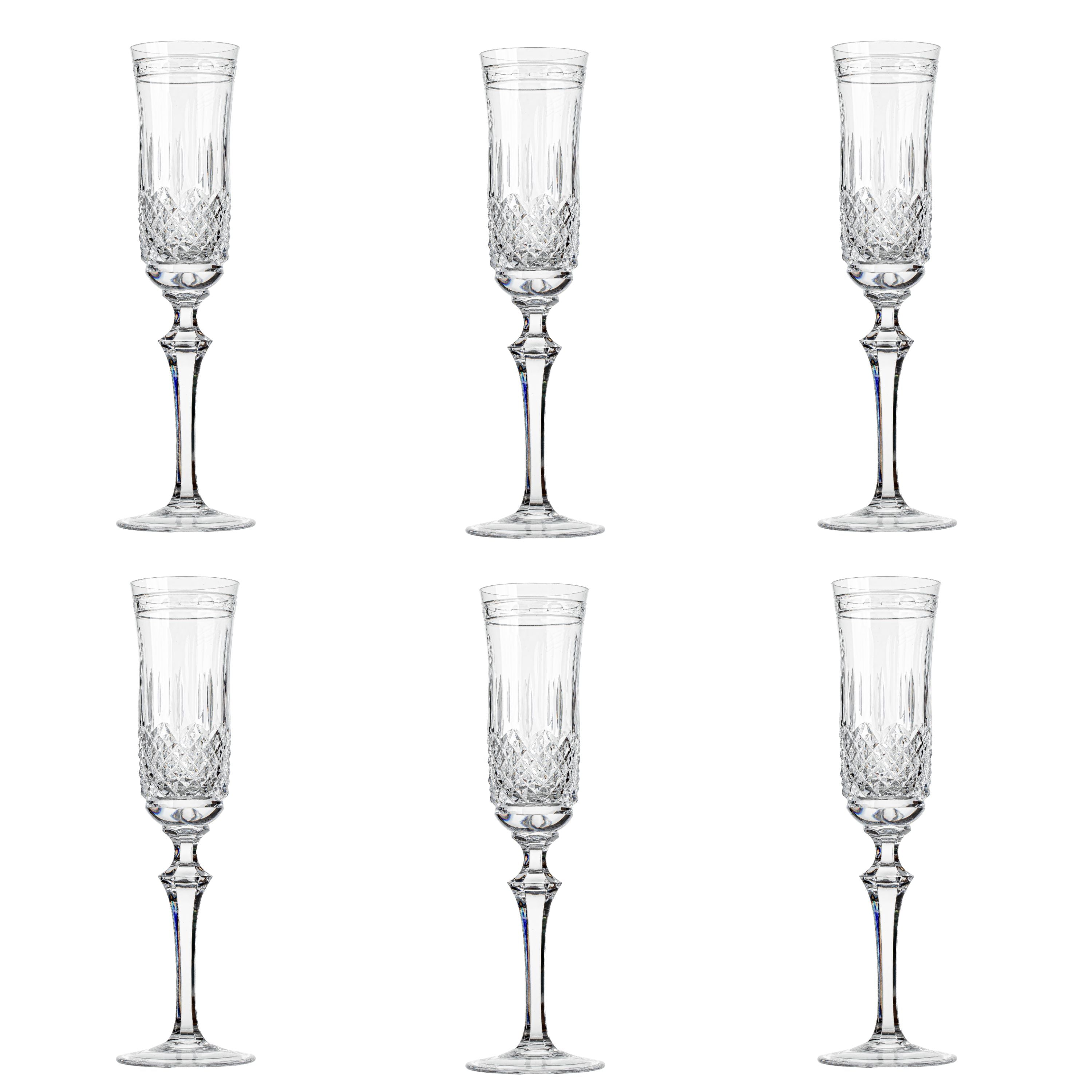 Jogo de 6 Taças de Cristal para Champagne Mozart Crystal By Frederico Strauss - 225ml - Serenata 68