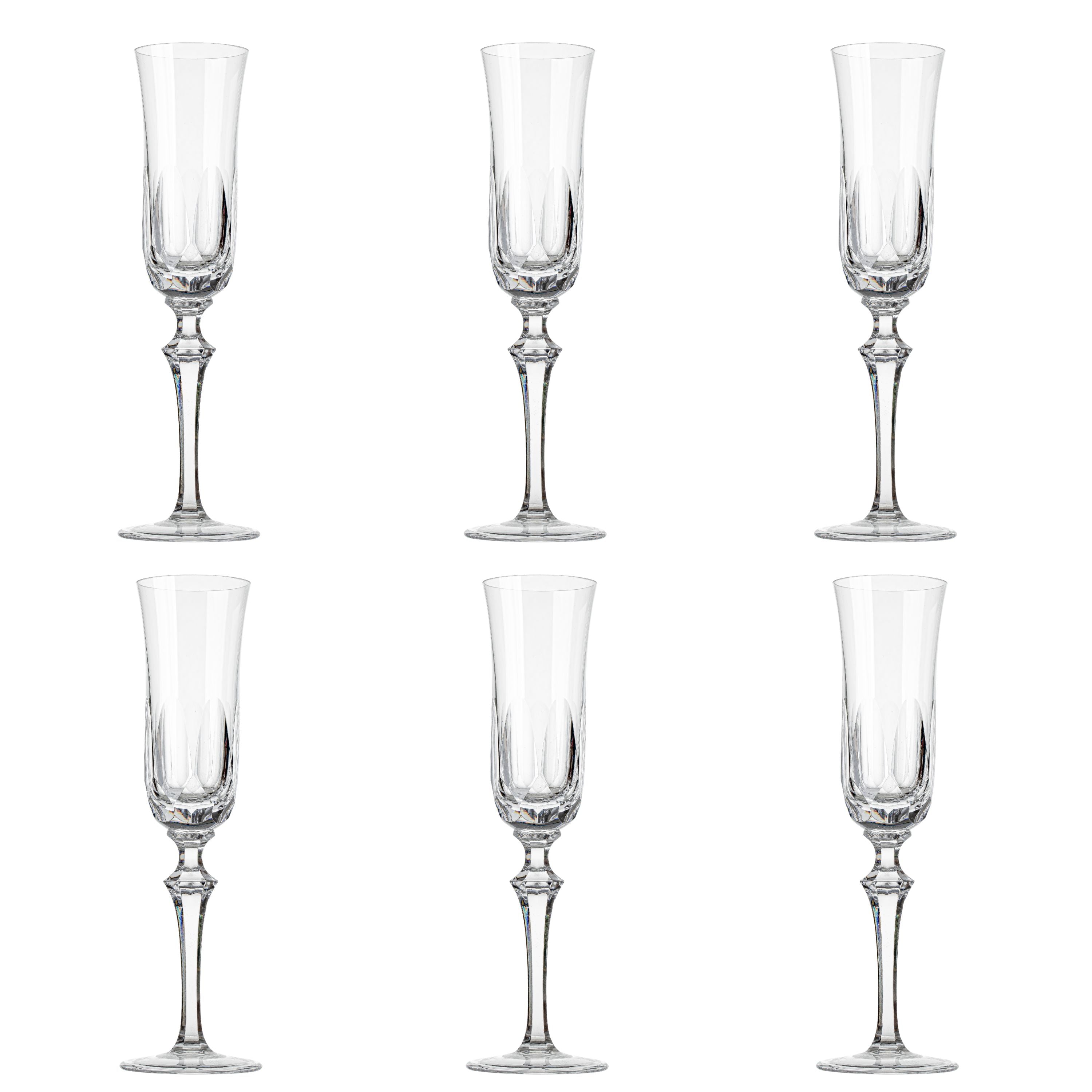 Jogo de 6 Taças de Cristal para Champagne Mozart Crystal By Frederico Strauss - 225ml - Serenata 55