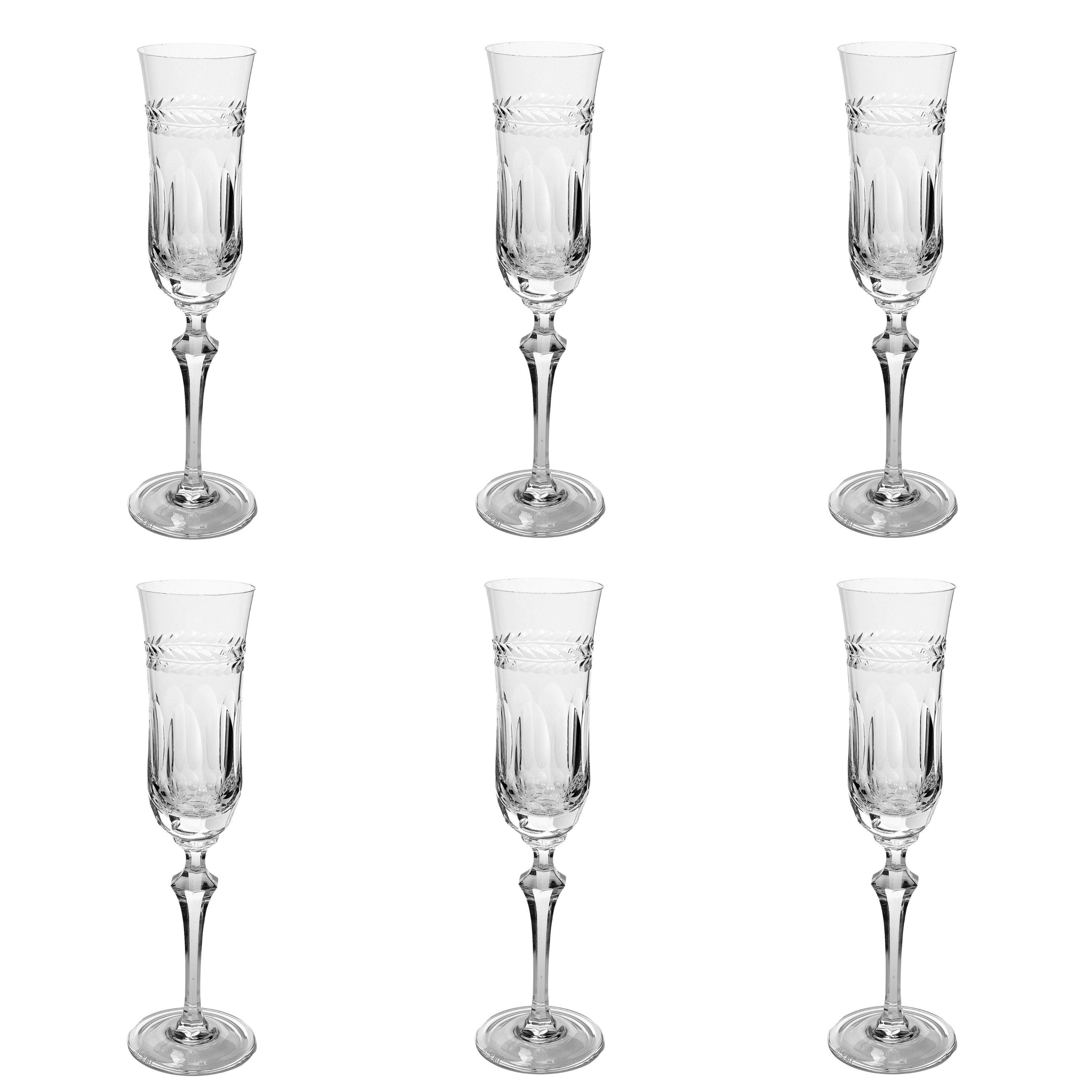 Jogo de 6 Taças de Cristal para Champagne Mozart Crystal By Frederico Strauss - 225ml - Serenata 17