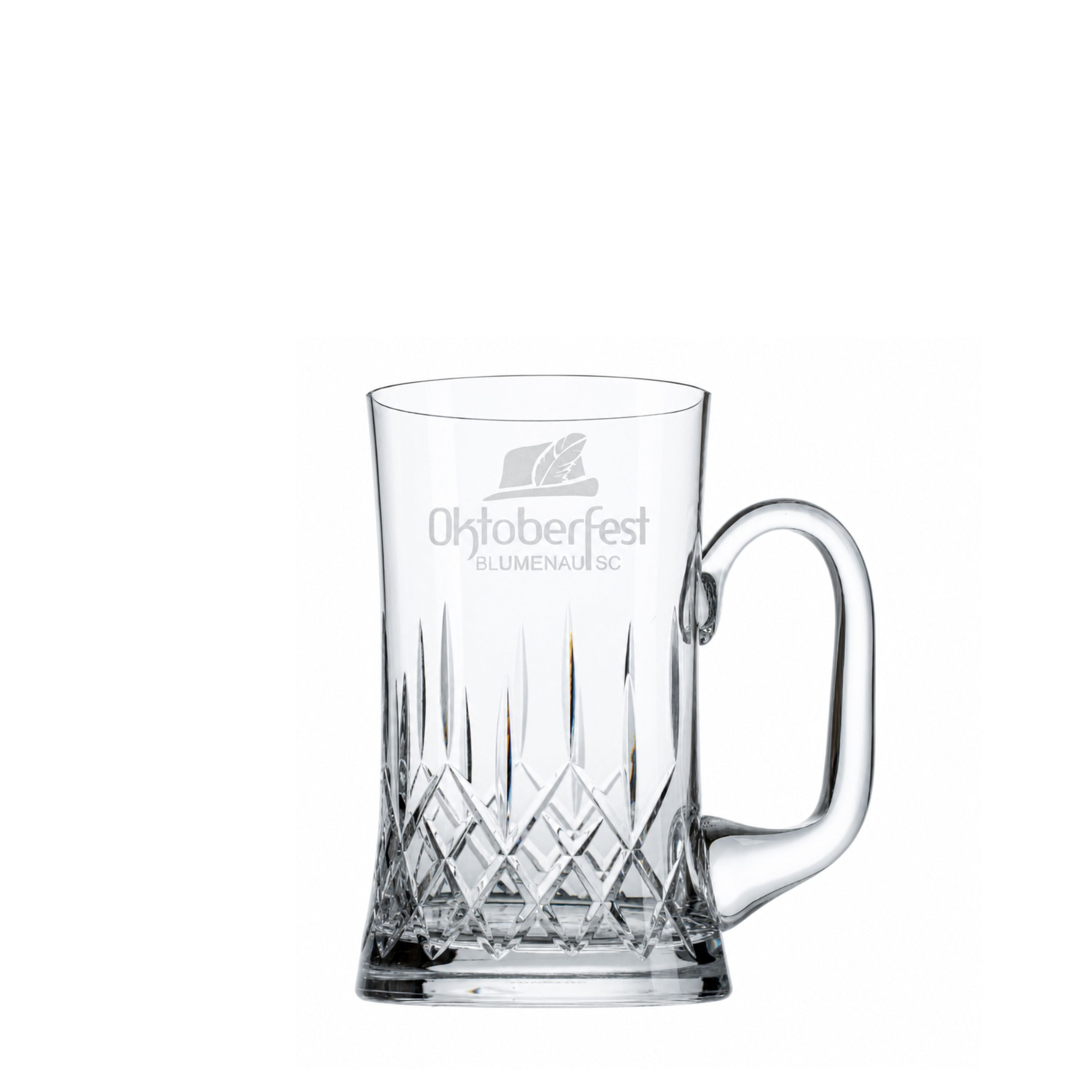 Caneco de Cristal para Chopp Lapidado c/ Logo Oktoberfest Mozart Crystal By Frederico Strauss - 550ml - Cerveja