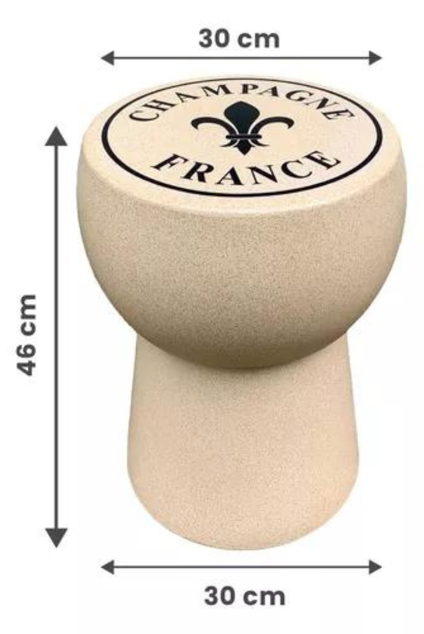 Banqueta Rolha Champanhe Decorativa