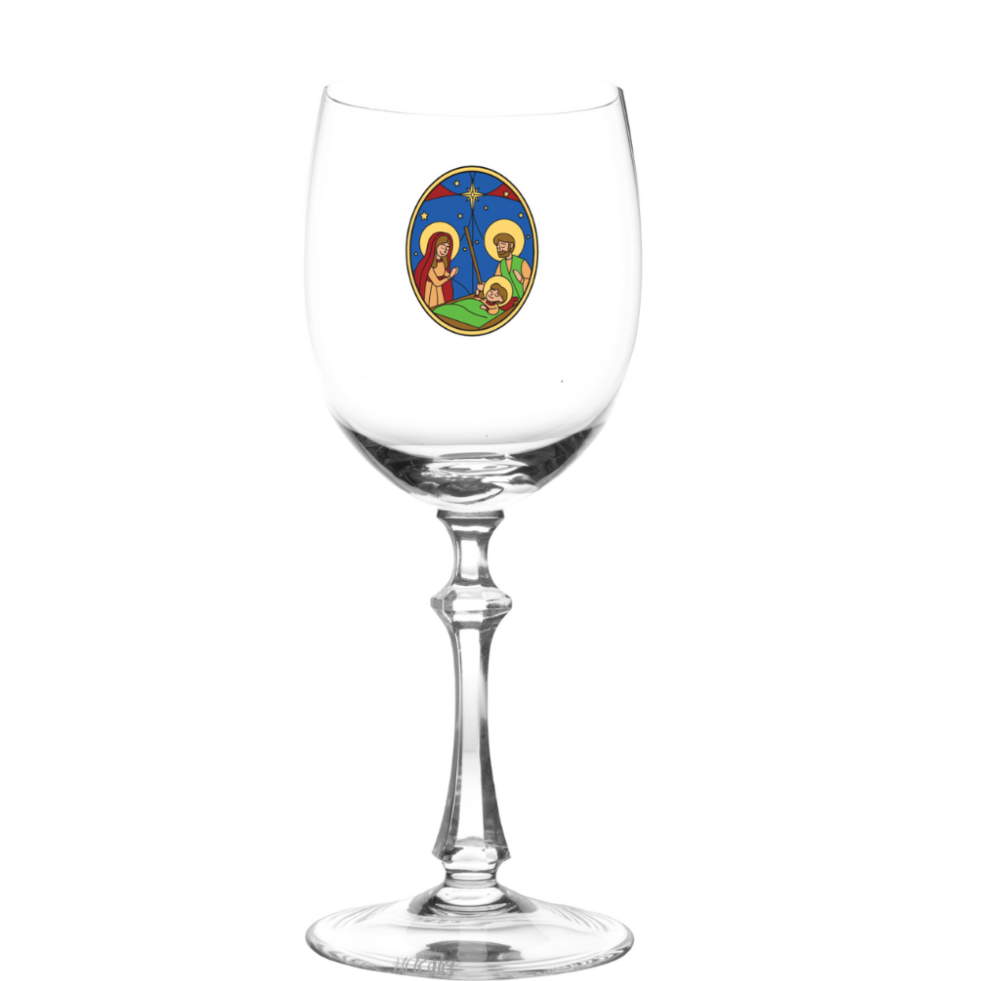 Natal | Taça de Cristal Sagrada Família para Vinho Tinto Réquiem Liso