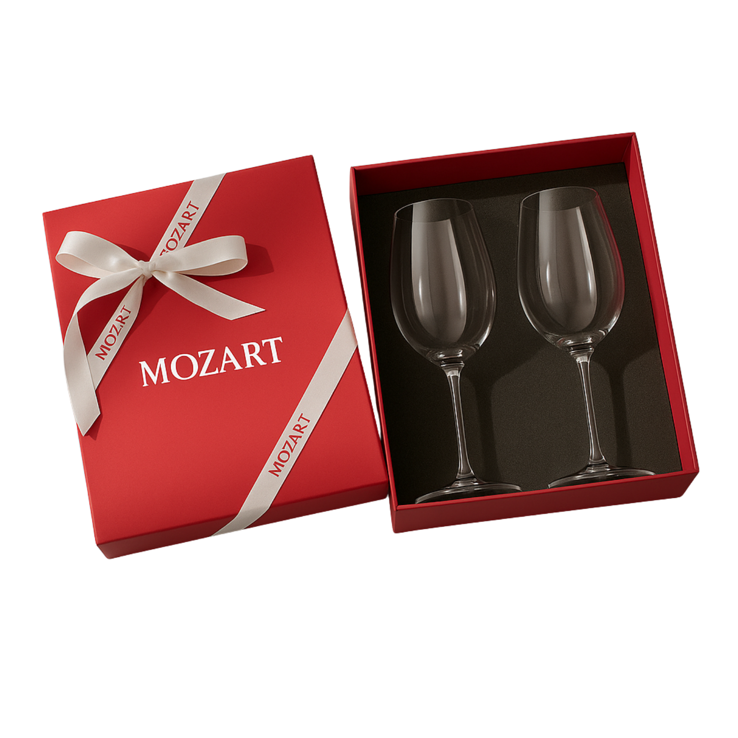 Jogo de 2 Taças de Cristal Bordeaux II para Vinho Tinto C/ Caixa Presente Mozart Crystal By Frederico Strauss