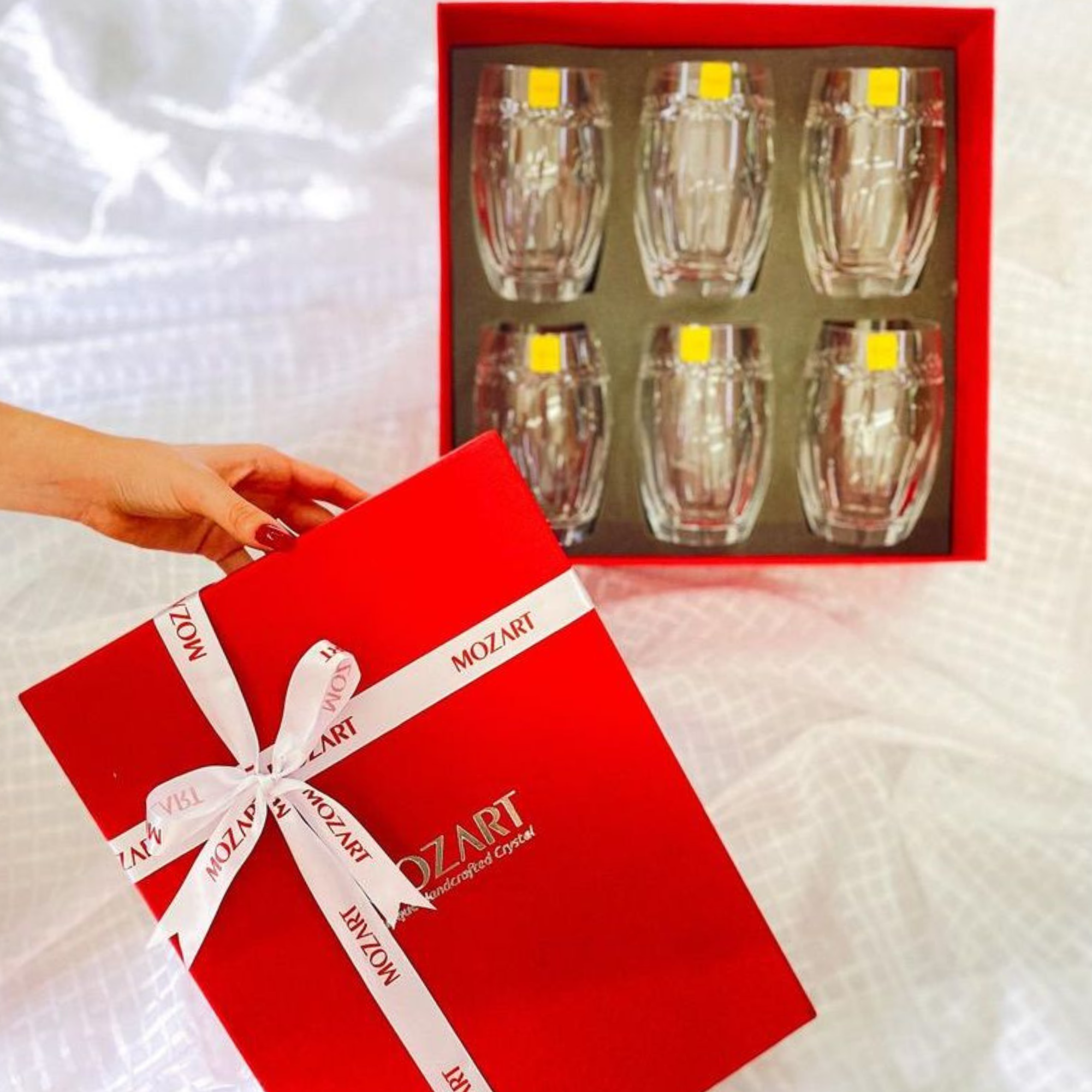Jogo de 6 Copos de Cristal Réquiem para Long Drink com Caixa Presente Mozart Crystal By Frederico Strauss