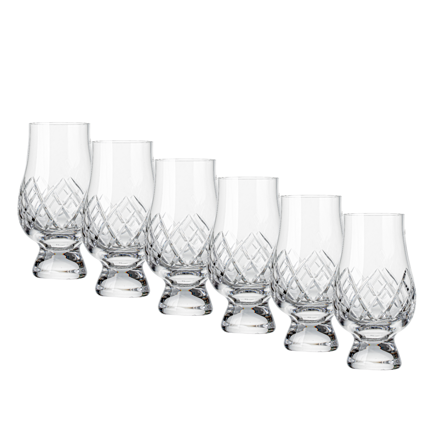 Jogo de 6 Copos de Cristal para Whisky Médio Lapidado Mozart Crystal By Frederico Strauss - 160ml - Concerto