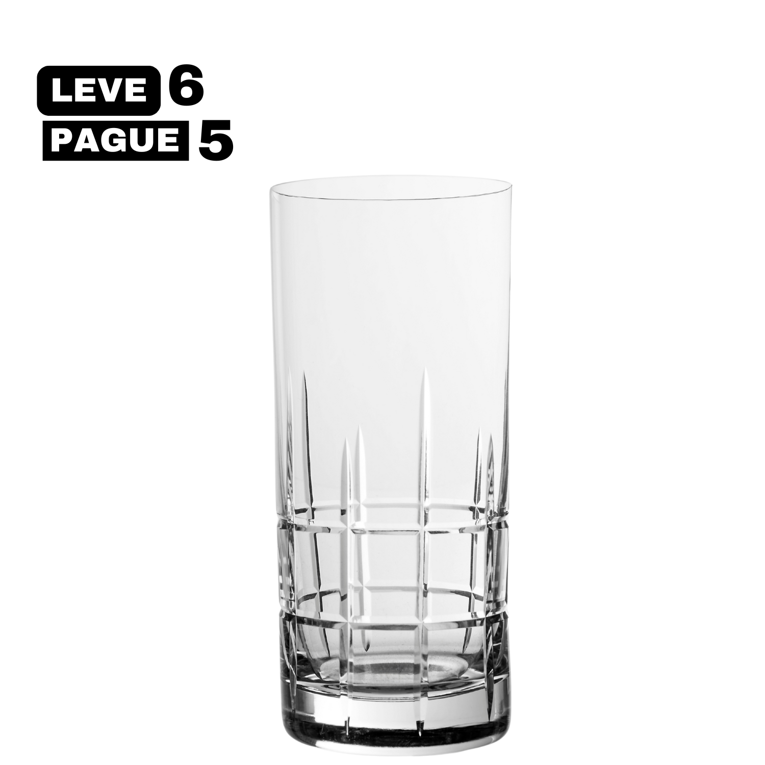 Leve 6 Pague 5 - Conjunto de Copos Double Cuba Libre Mozart Crystal By Frederico Strauss - 480ml - Bar