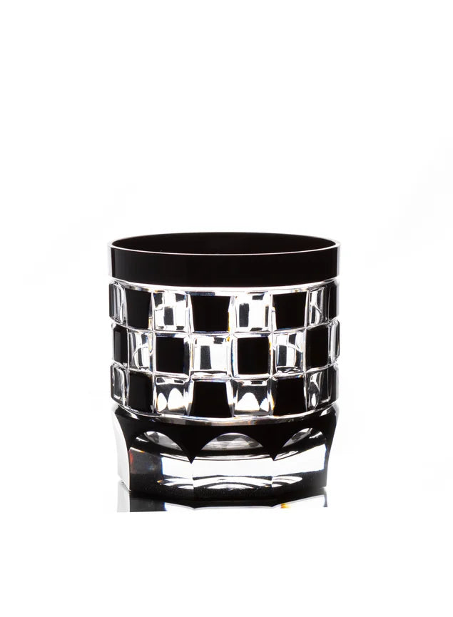 Copo de Cristal Doutor Celso para Whisky Mozart Crystal By Frederico Strauss Preto Lapidado 24