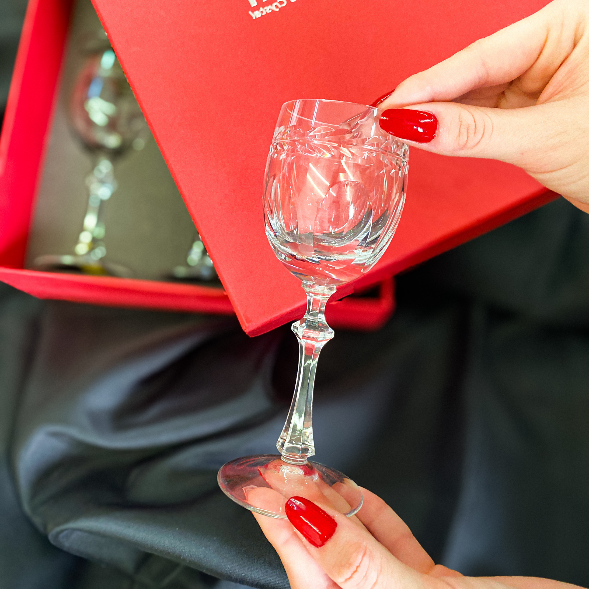 Jogo de 2 Taças de Cristal Réquiem para Licor com Caixa Presente Mozart Crystal By Frederico Strauss