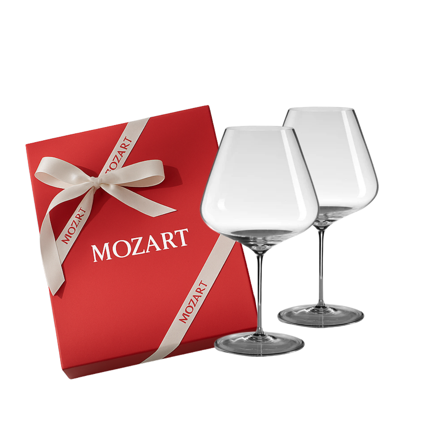 Jogo de 2 Taças de Cristal Vale dos Vinhedos para Vinho Tinto C/ Caixa Presente Mozart Crystal By Frederico Strauss