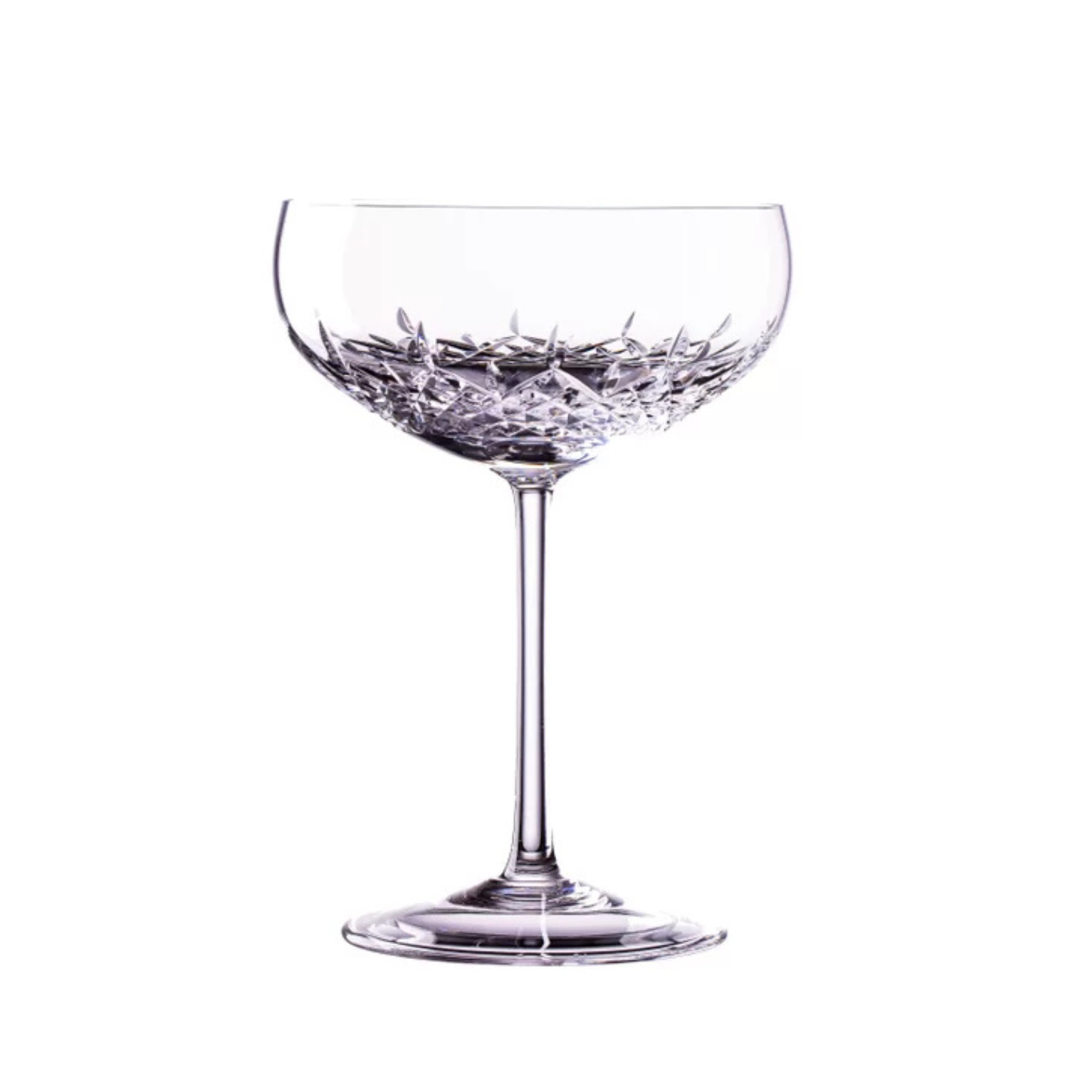 Jogo de 6 Taças de Cristal Coupé Copacabana para Champagne Lapidado 01 Mozart Crystal By Frederico Strauss