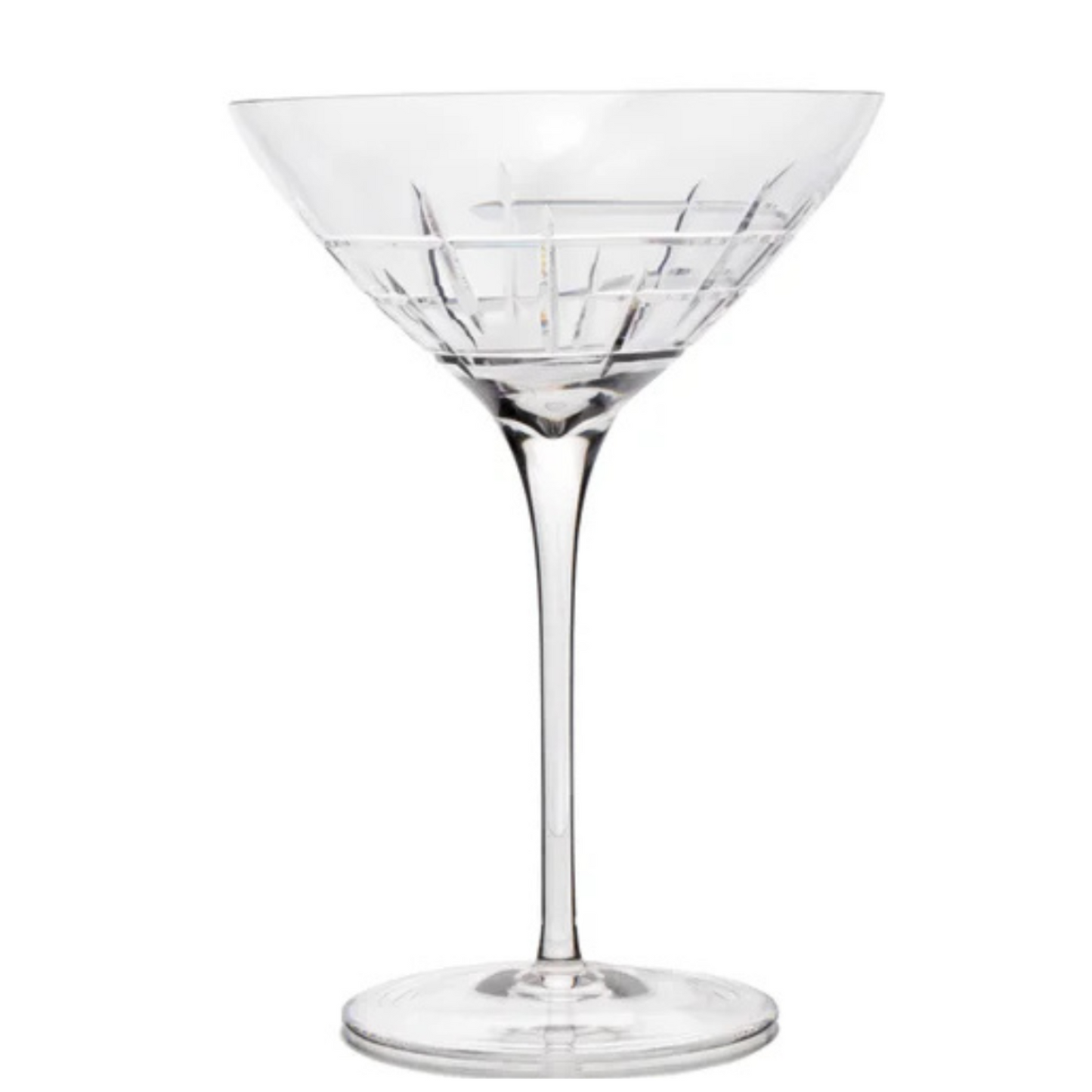 Jogo de 6 Taças de Cristal Country Clube para Martini Lapidado 30 Mozart Crystal By Frederico Strauss