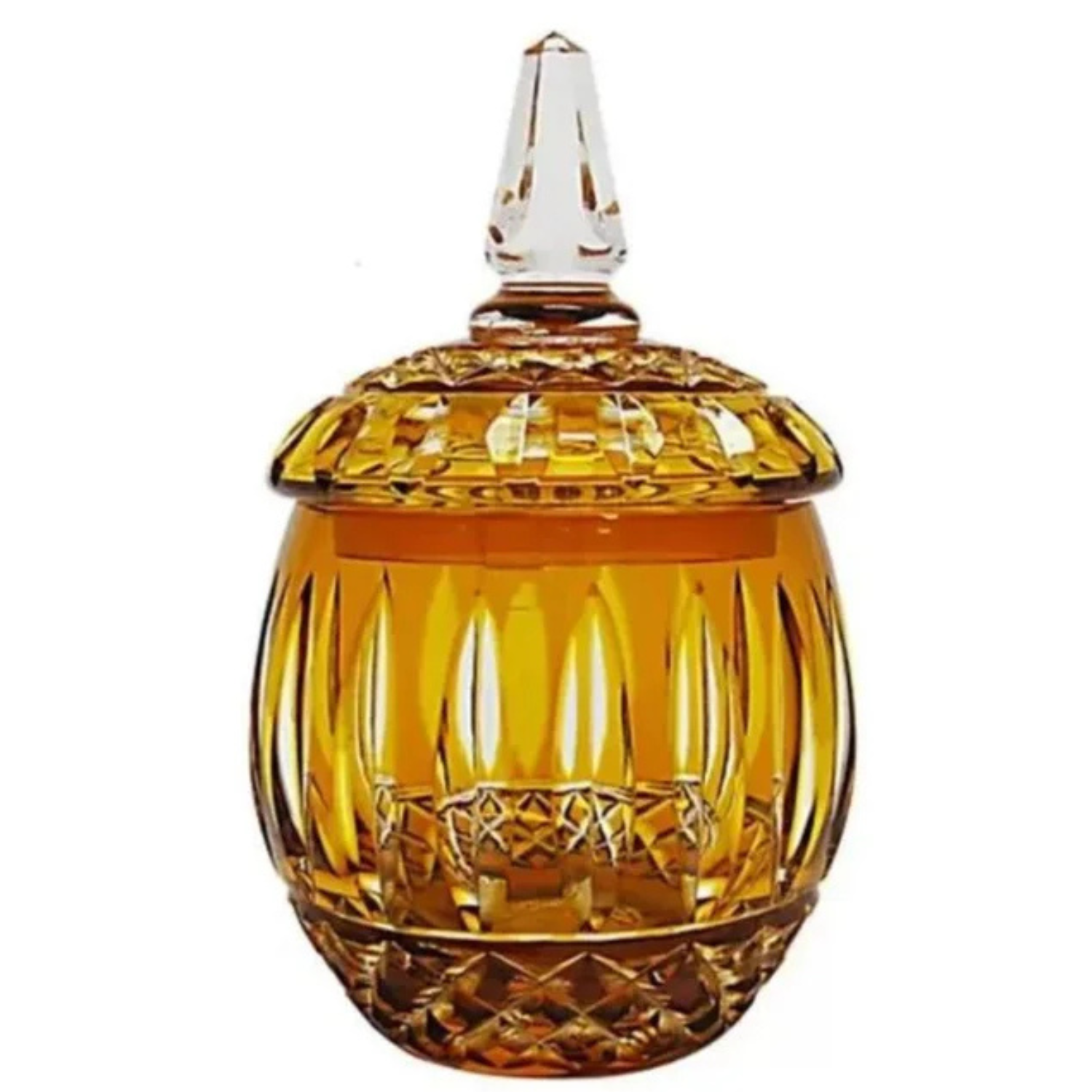 Bomboniere de Cristal Âmbar Lapidado Mozart Crystal By Frederico Strauss