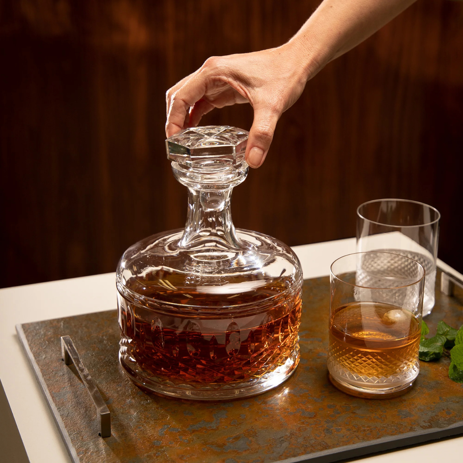 Garrafa de Cristal para Whisky Lapidado 69 Mozart Crystal By Frederico Strauss