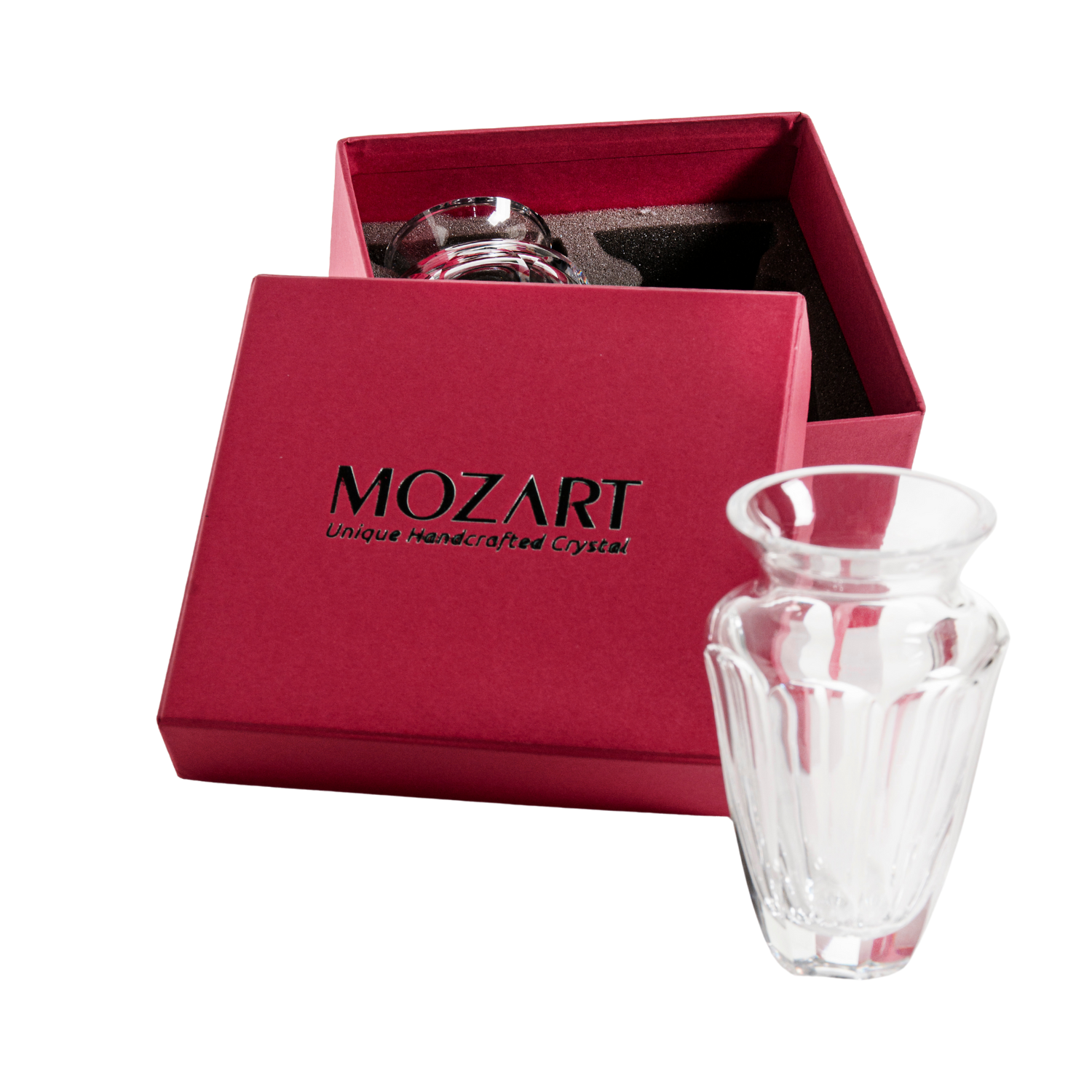 Jogo de 2 Vasos de Cristal para Centro de Mesa com Caixa Presente Mozart Crystal By Frederico Strauss